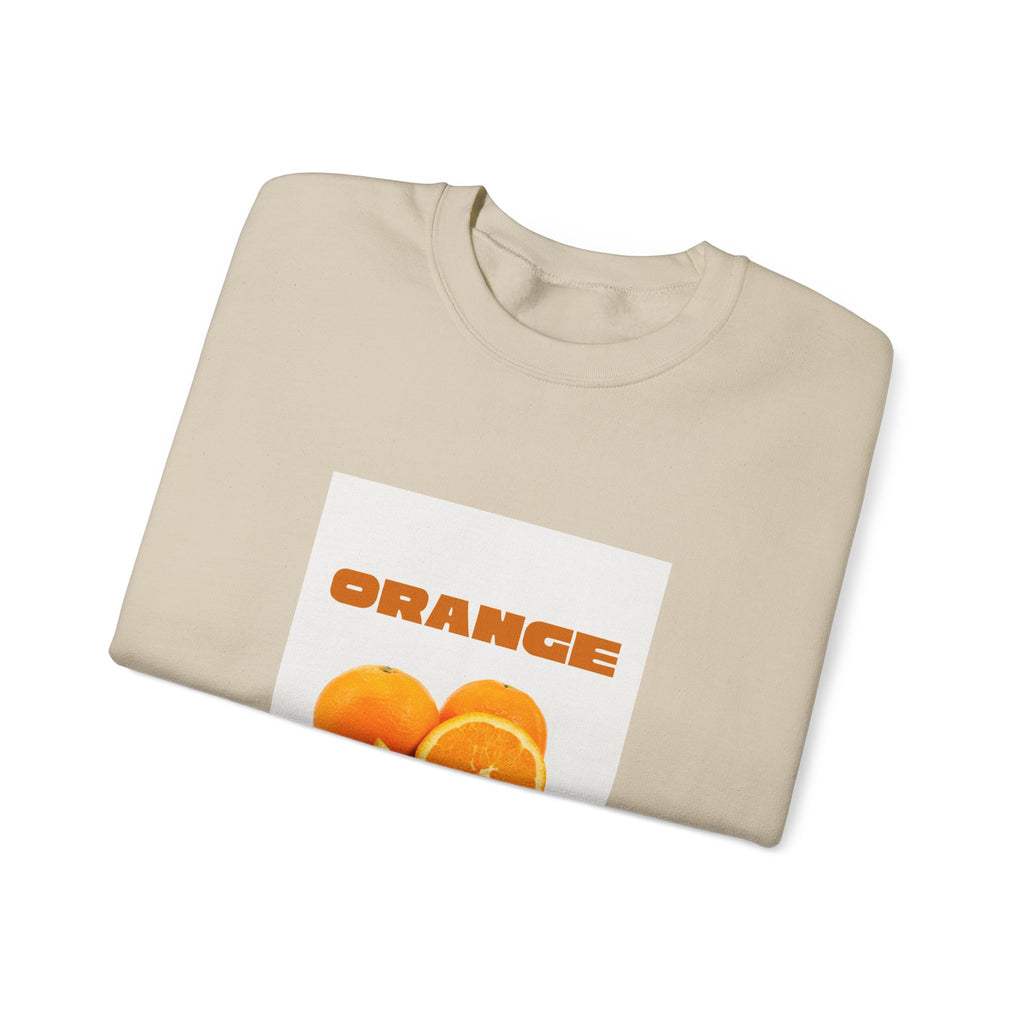 Orange Fruit Graphic Sweatshirt — "ORANGE" Retro Citrus Crewneck