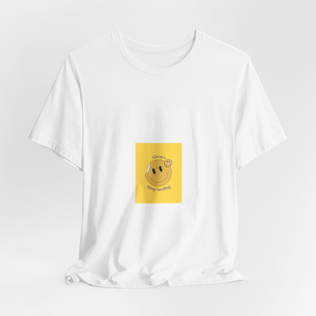 Smiley Bagel Tee — Cute ‘Always Happy’ Yellow Snack Graphic T-Shirt