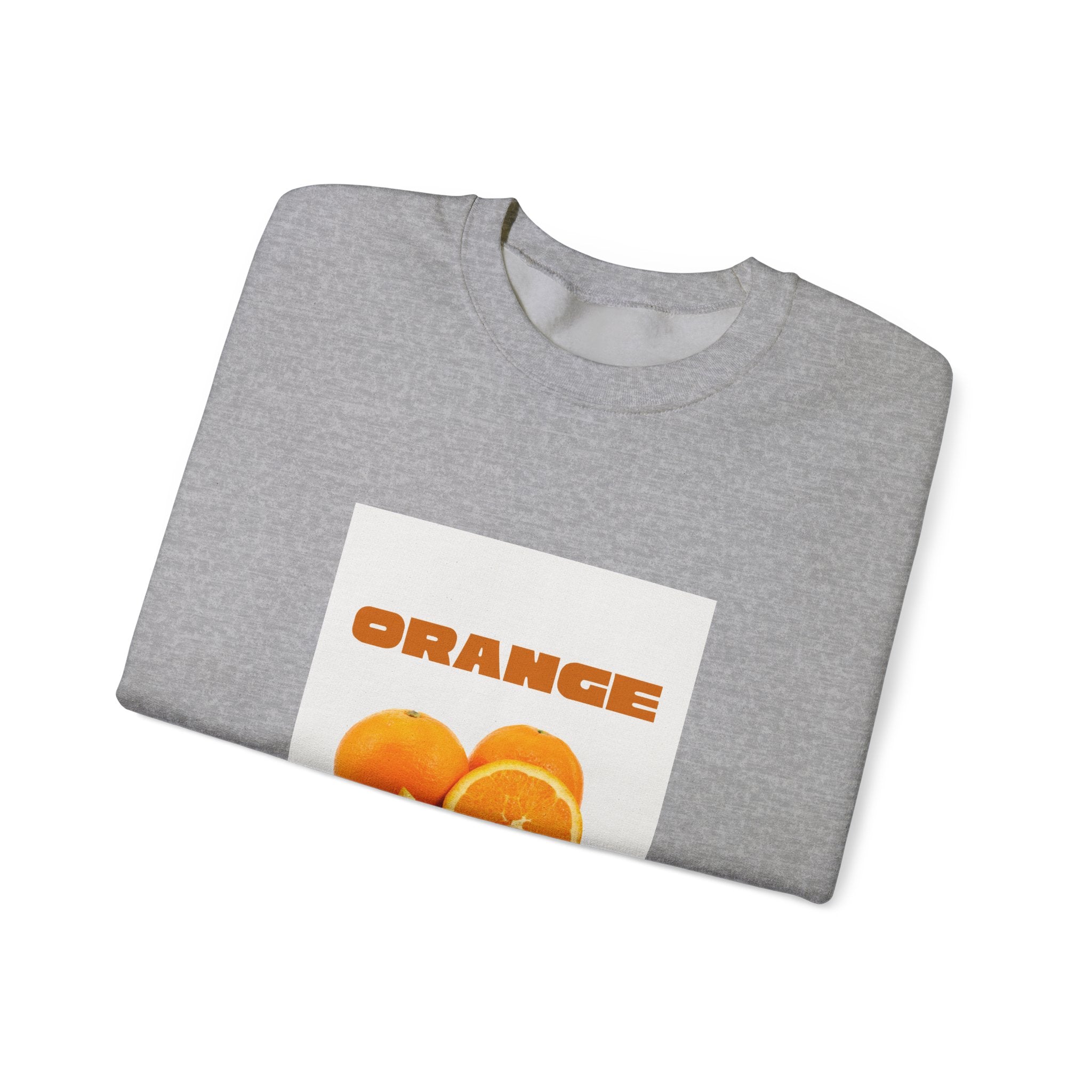 Orange Fruit Graphic Sweatshirt — "ORANGE" Retro Citrus Crewneck