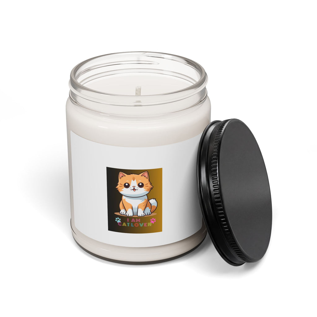 Soy Candle — Cute Shiba Inu "Cat Lover" Scented 9oz