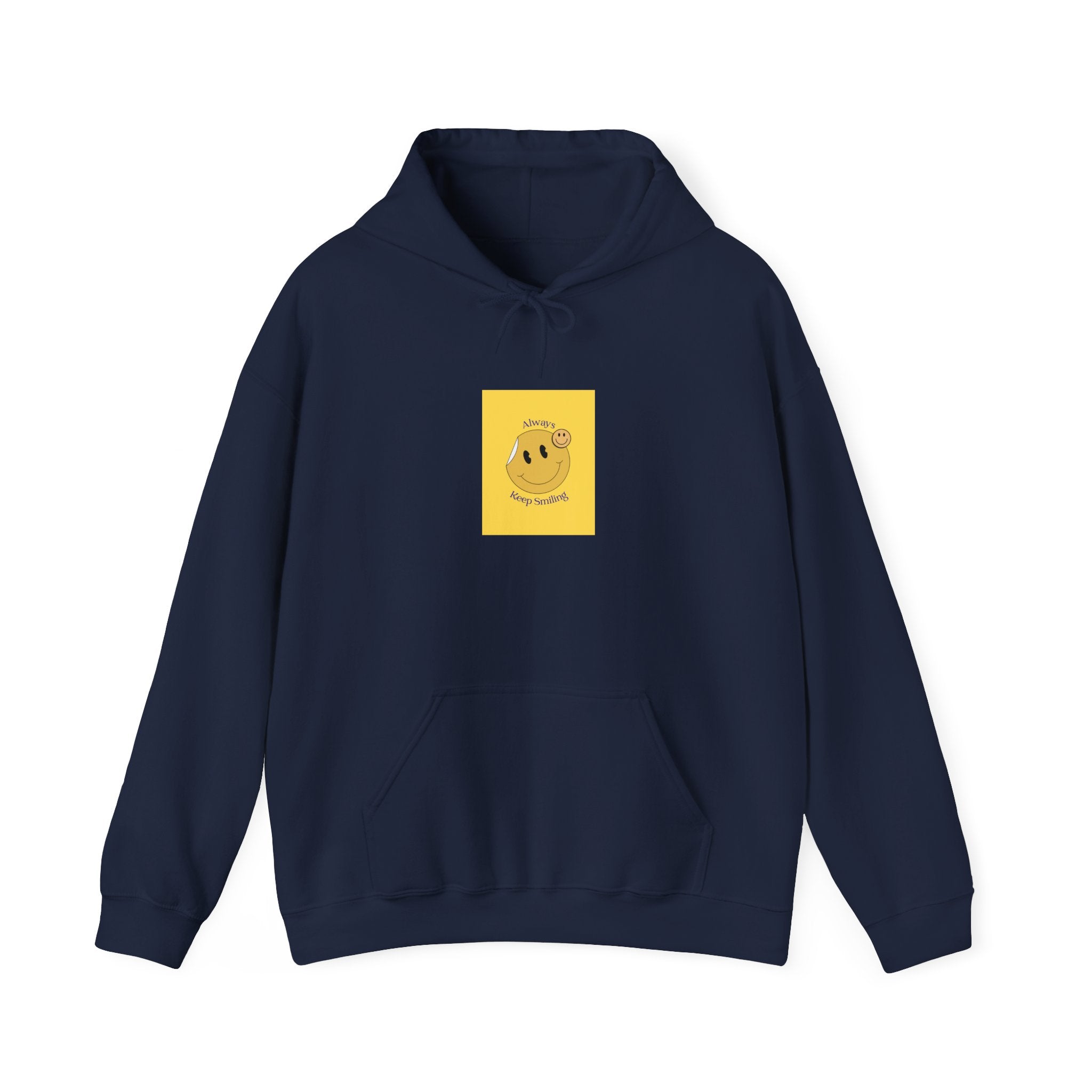 Smiley Sunshine Hoodie — 'Good Vibes Only' Yellow Graphic Sweatshirt