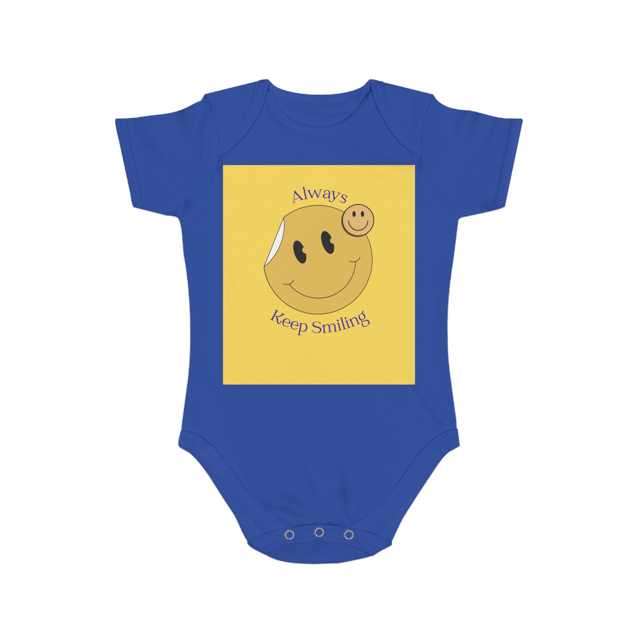 Baby Bodysuit "Always Keep Smiling" Smiley Graphic - Cute Infant Onesie Gift