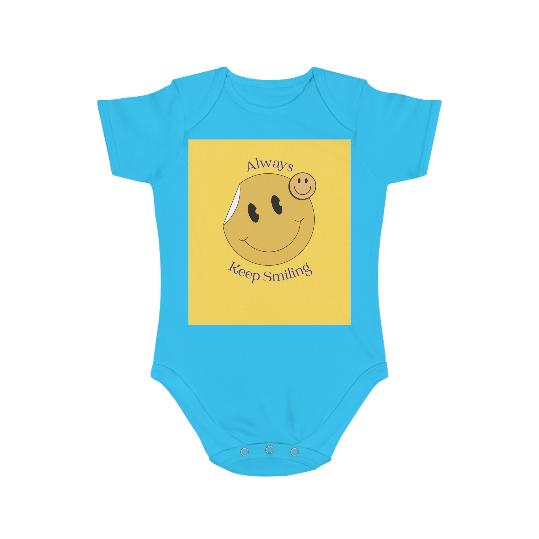 Baby Bodysuit "Always Keep Smiling" Smiley Graphic - Cute Infant Onesie Gift