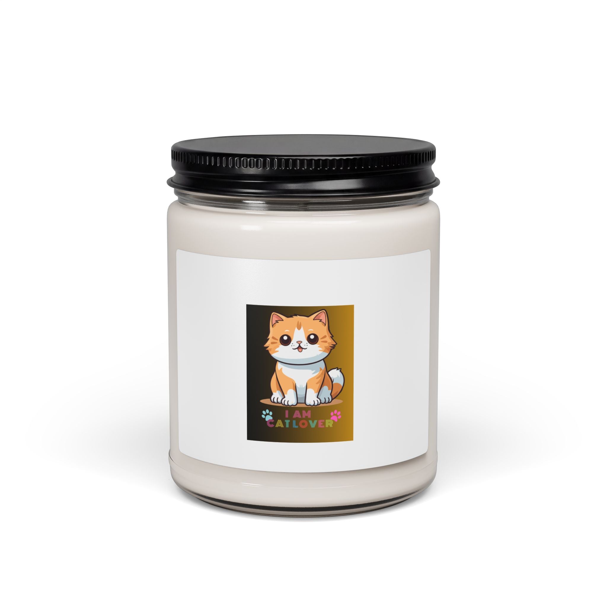 Soy Candle — Cute Shiba Inu "Cat Lover" Scented 9oz