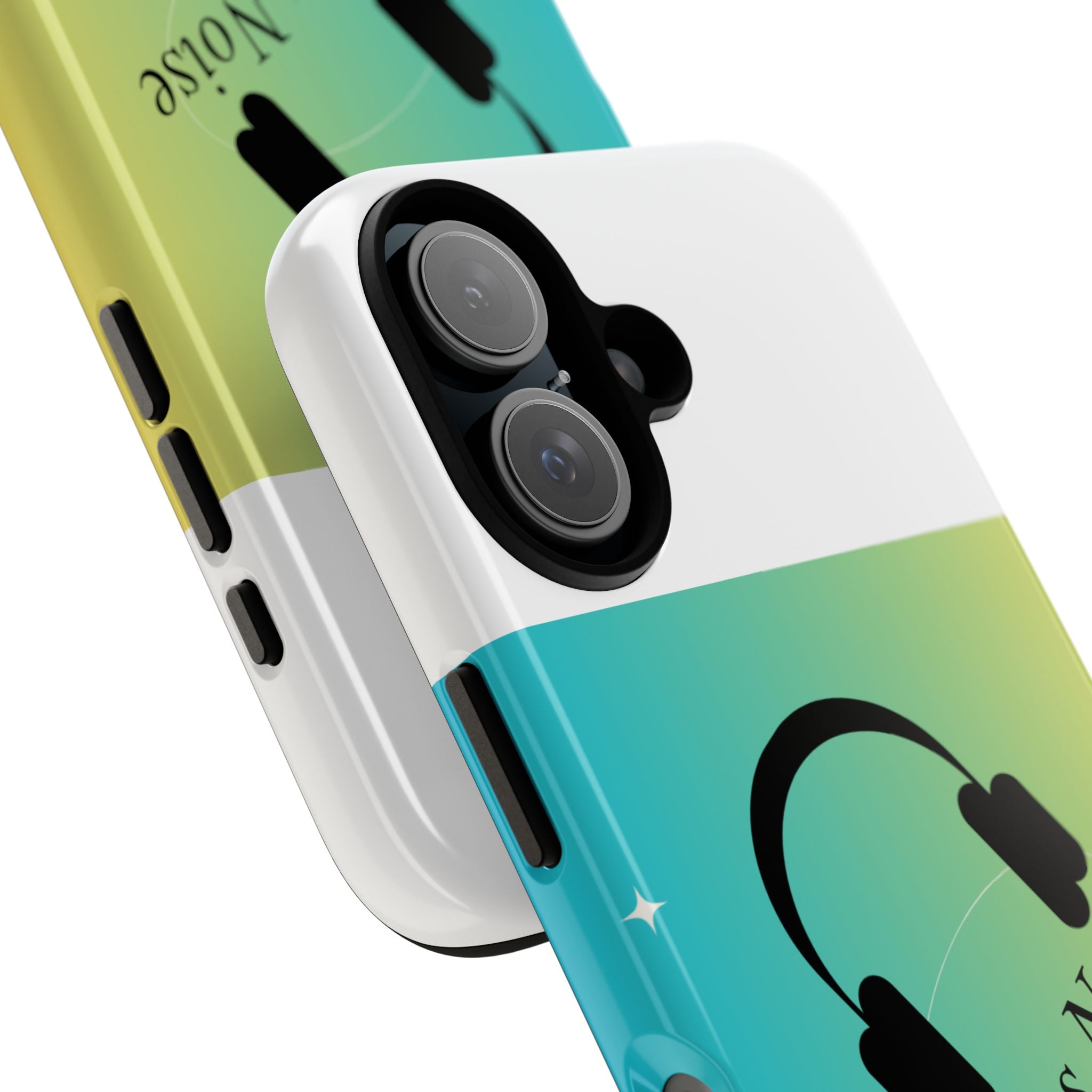 Less Noise Headphones Gradient Phone Case — Protective Tough Case for Music Lovers