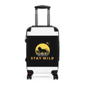 Stay Wild Suitcase - Lion Silhouette Travel Carry-On with Adventure Graphic
