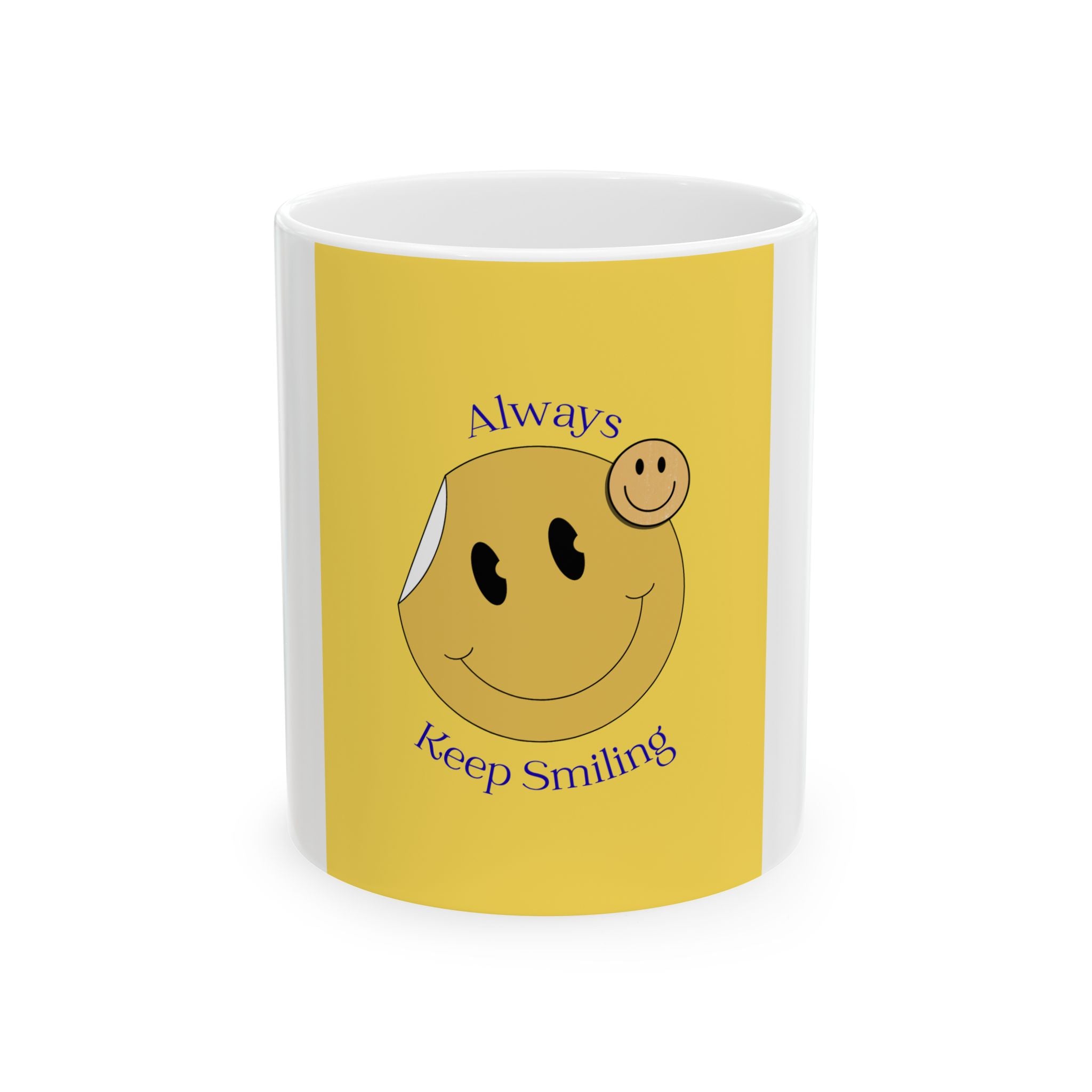 Always Keep Smiling Ceramic Mug – Positive Smiley Face Coffee Cup (11oz, 15oz)