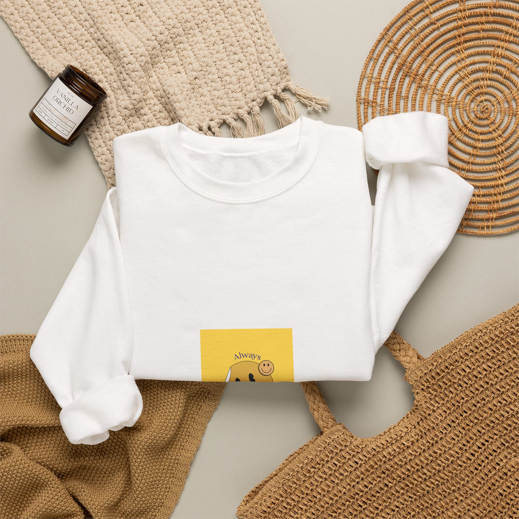 Smile Sunshine Crewneck Sweatshirt — Retro Smiley Face Graphic