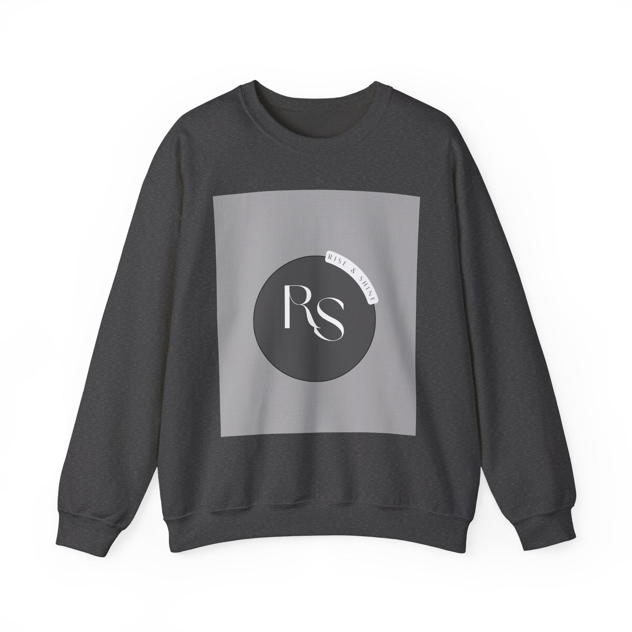 RS Monogram Crewneck Sweatshirt — Minimalist Gray Logo Pullover
