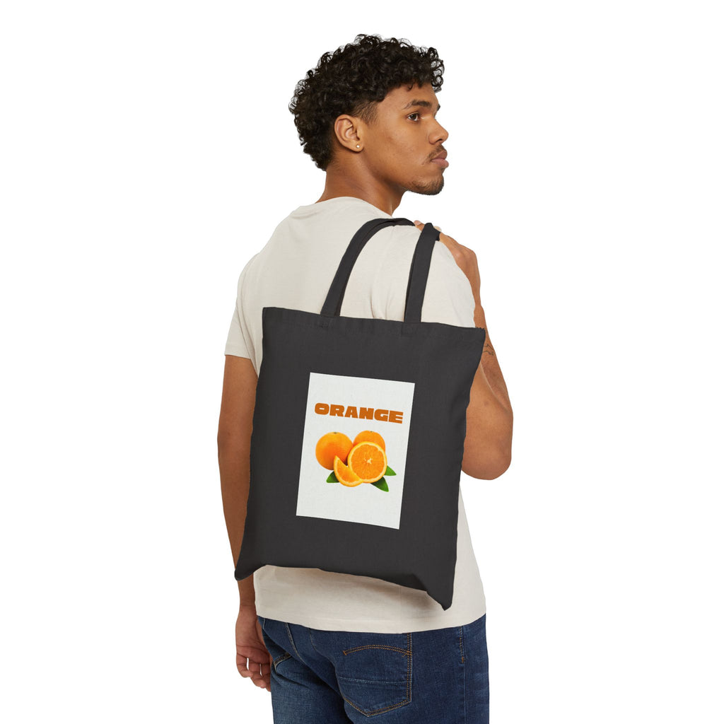 Orange Fruit Canvas Tote — Retro Citrus Grocery & Market Bag