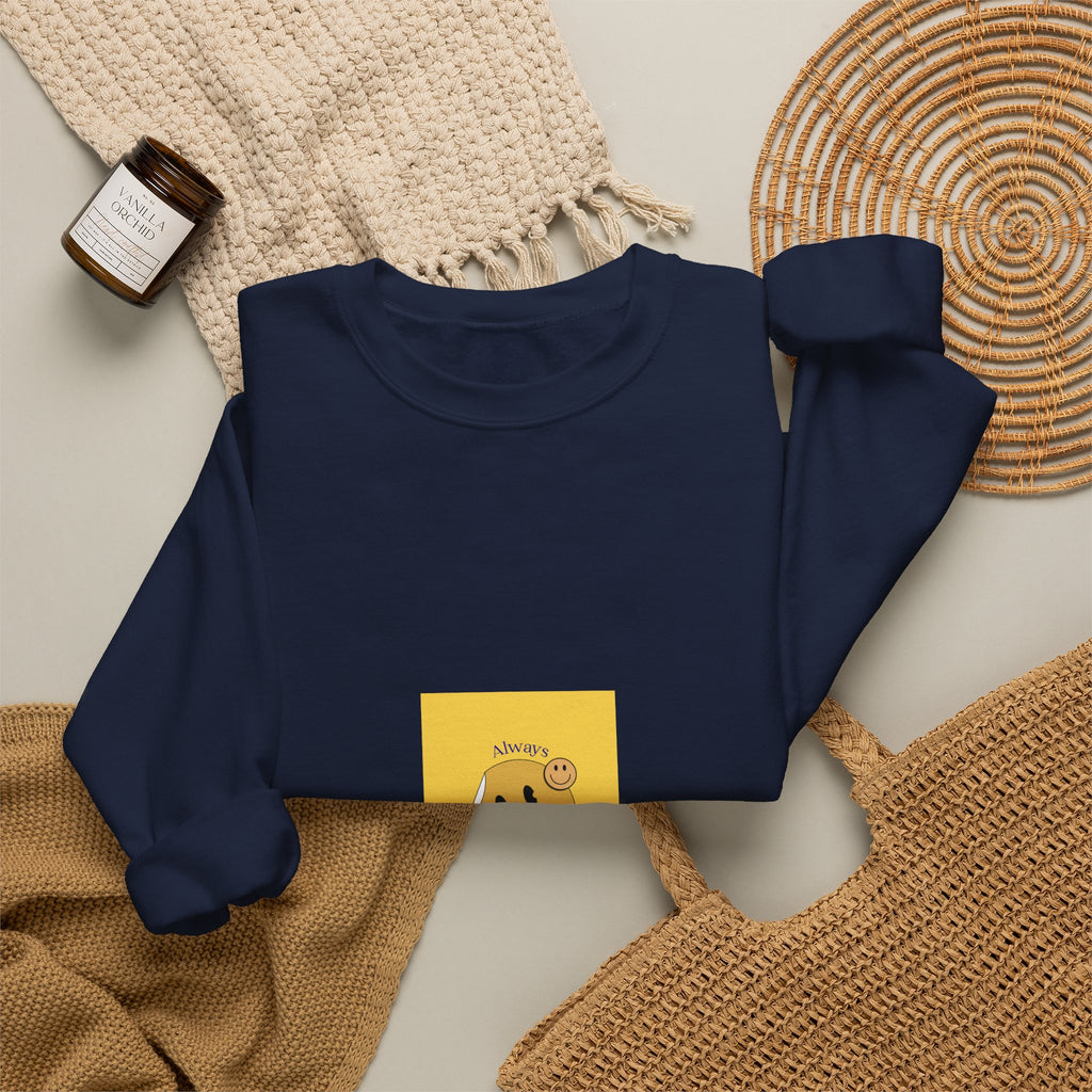Smile Sunshine Crewneck Sweatshirt — Retro Smiley Face Graphic