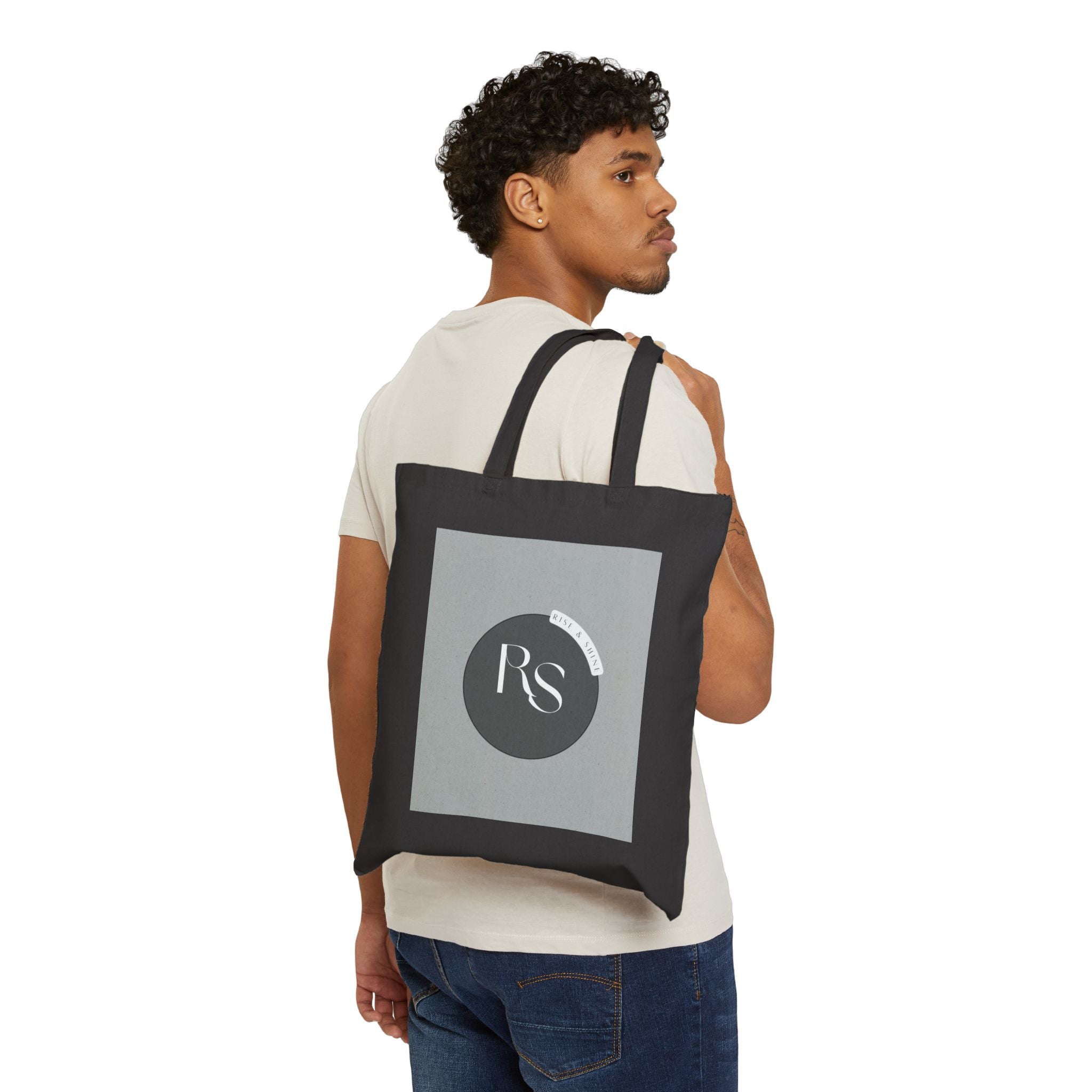 Canvas Tote Bag — Minimal Monogram 'RS' Logo Eco Shopper
