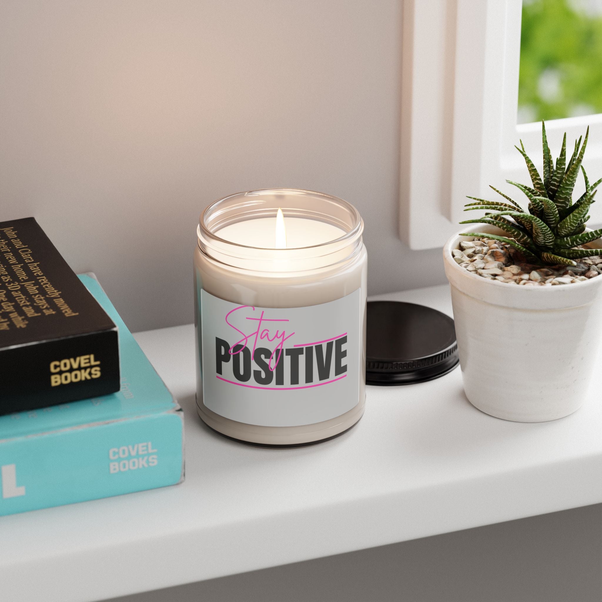 Stay Positive Soy Candle — 9oz Scented Jar, Motivational Gift