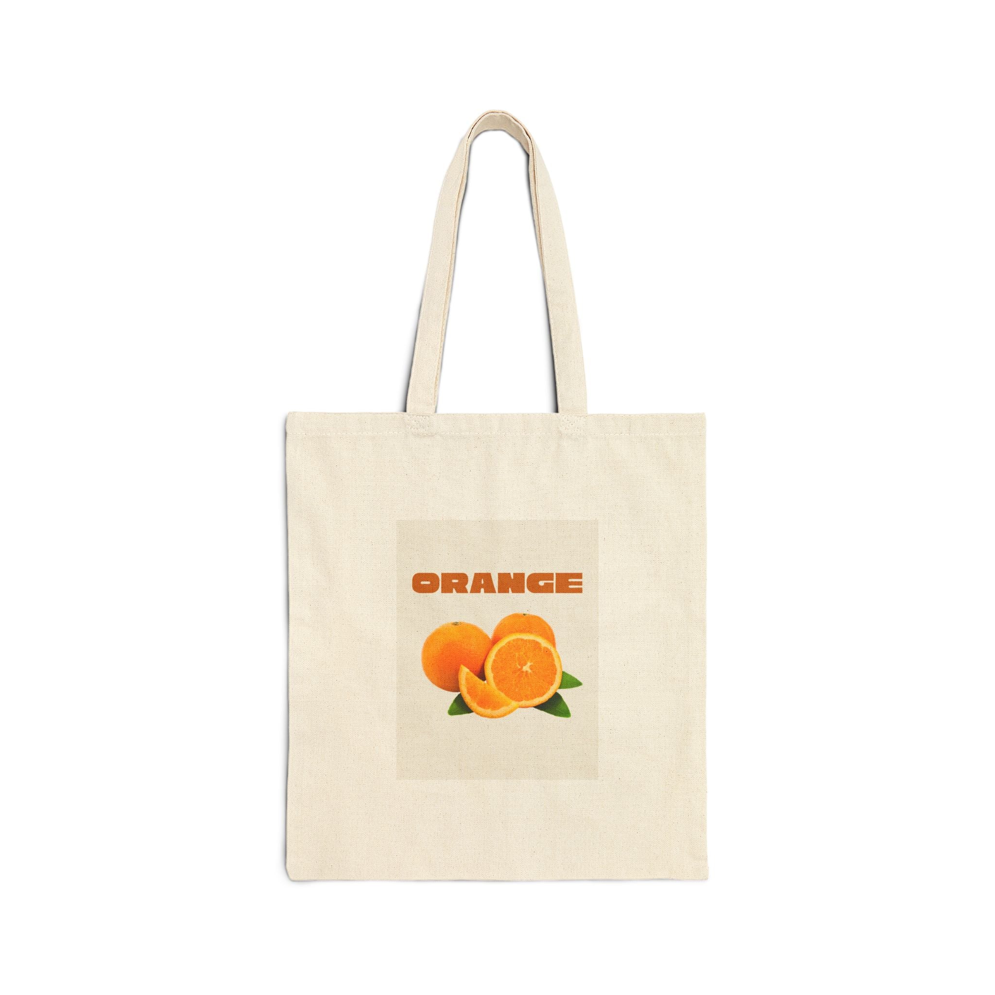 Orange Fruit Canvas Tote — Retro Citrus Grocery & Market Bag