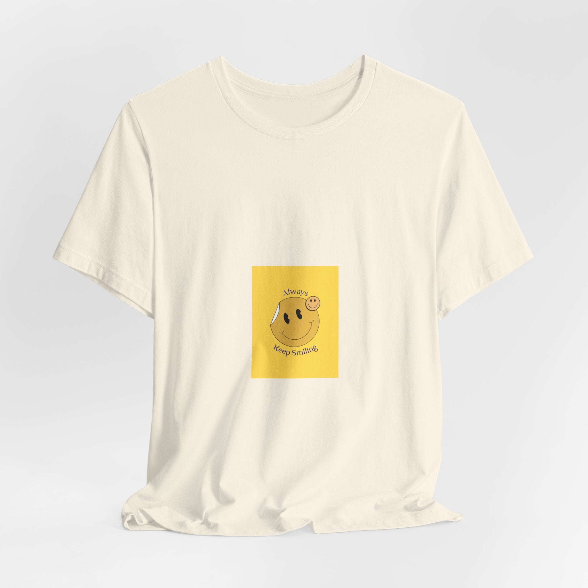 Smiley Bagel Tee — Cute ‘Always Happy’ Yellow Snack Graphic T-Shirt