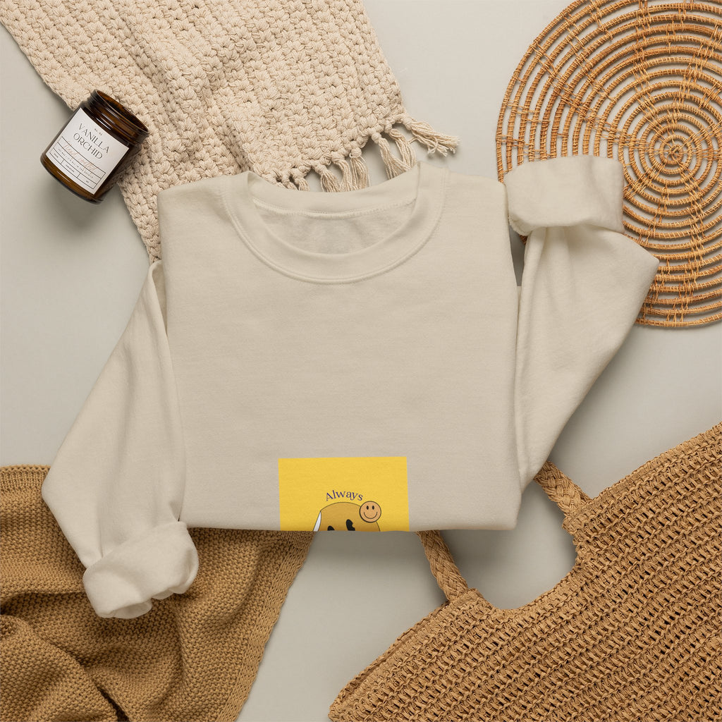 Smile Sunshine Crewneck Sweatshirt — Retro Smiley Face Graphic
