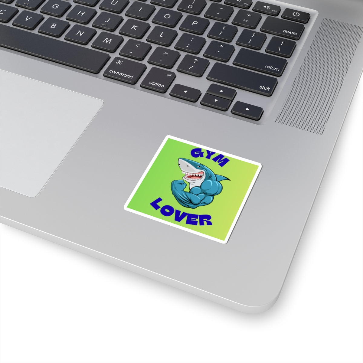Gym Lover Sticker — Muscular Shark Kiss-Cut Vinyl Sticker