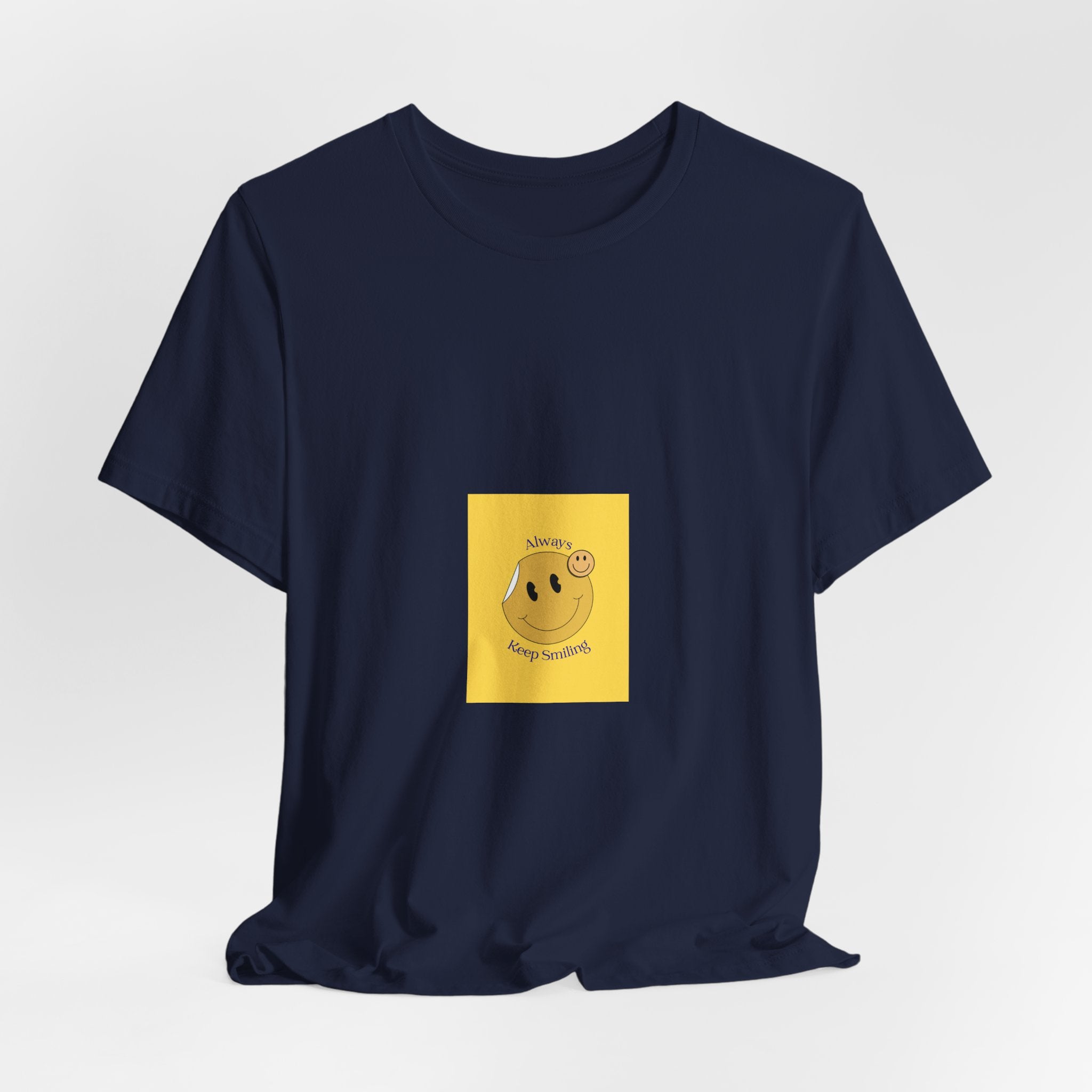 Smiley Bagel Tee — Cute ‘Always Happy’ Yellow Snack Graphic T-Shirt