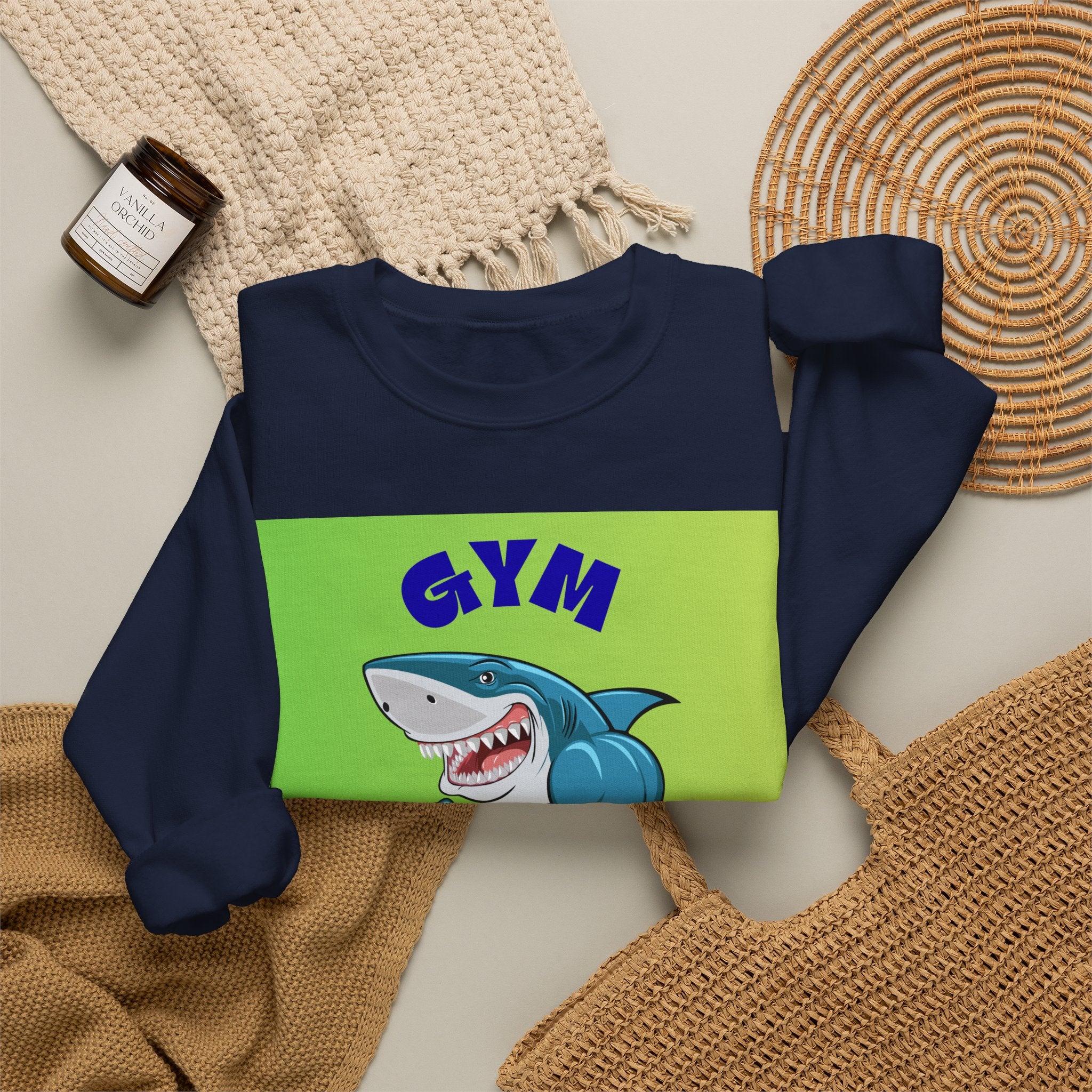 Gym Lover Sweatshirt — Muscular Shark Fitness Crewneck