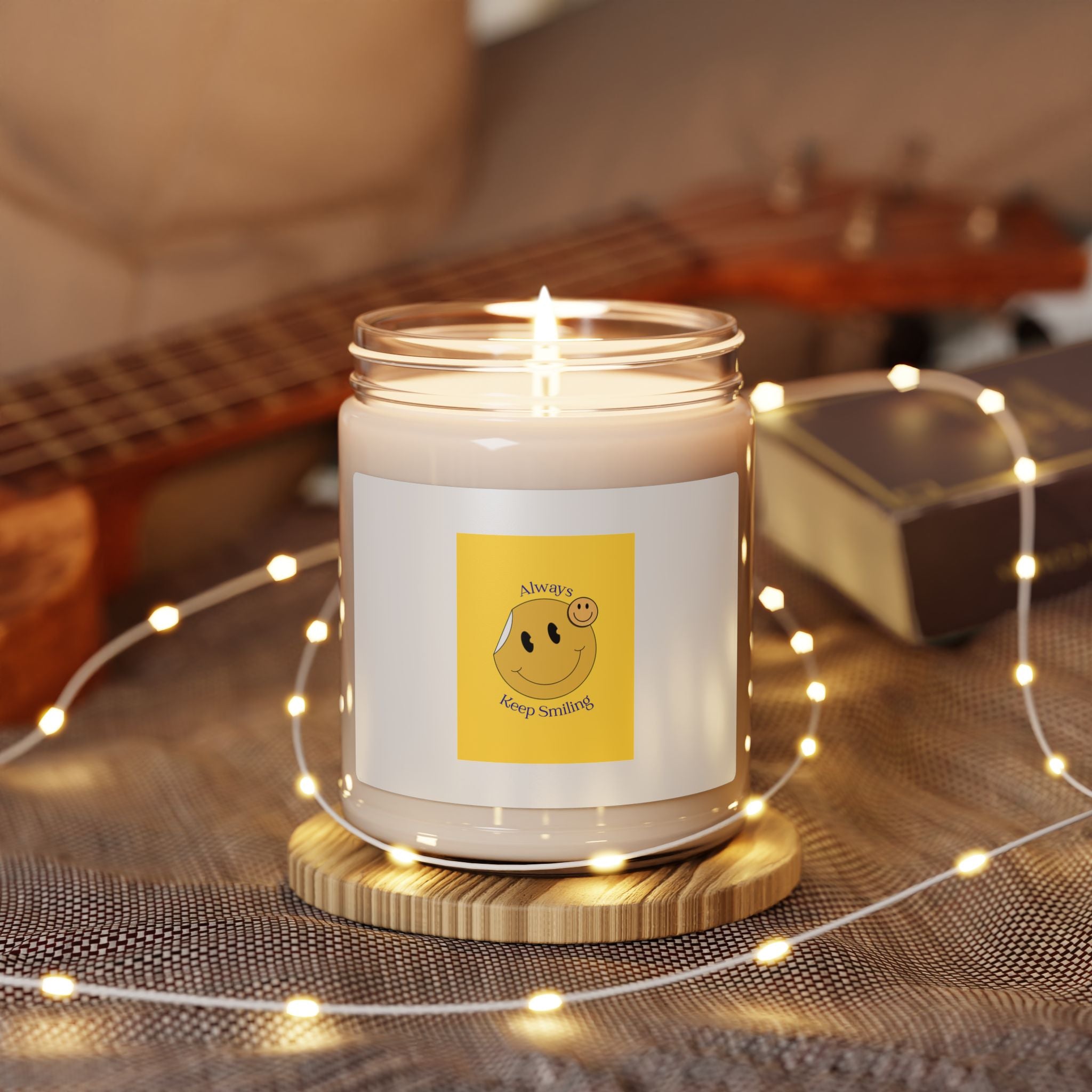 Soy Candle — "Always Keep Smiling" Happy Face Scented 9oz