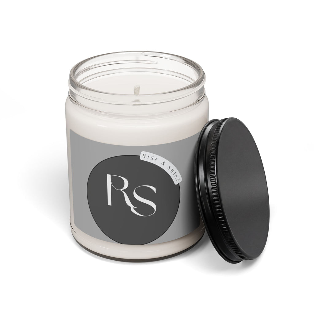 Soy Candle 9oz — Elegant 'RS' Monogram Scented Jar Candle (Aromatherapy Gift)