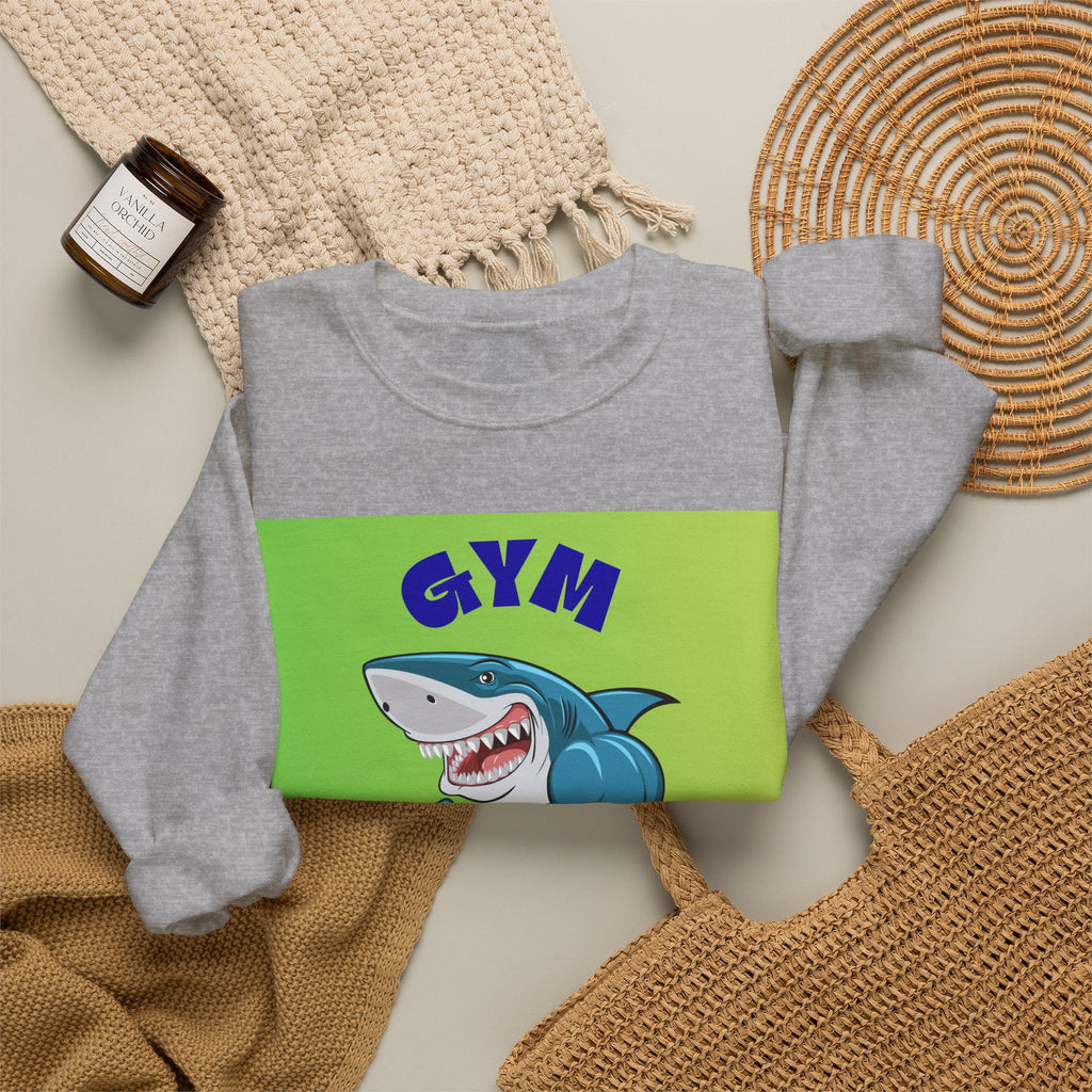 Gym Lover Sweatshirt — Muscular Shark Fitness Crewneck