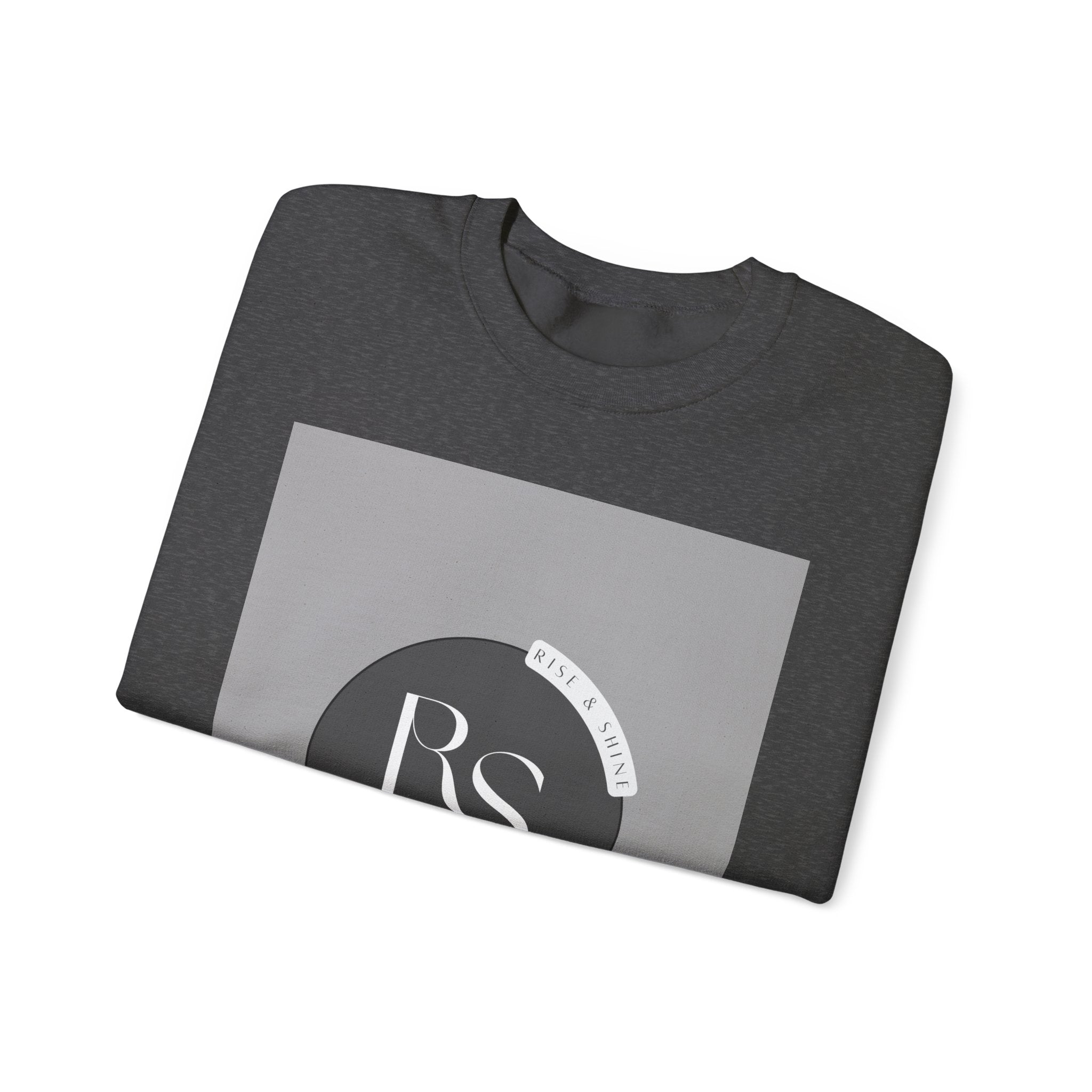 RS Monogram Crewneck Sweatshirt — Minimalist Gray Logo Pullover