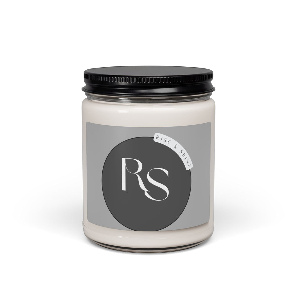 Soy Candle 9oz — Elegant 'RS' Monogram Scented Jar Candle (Aromatherapy Gift)