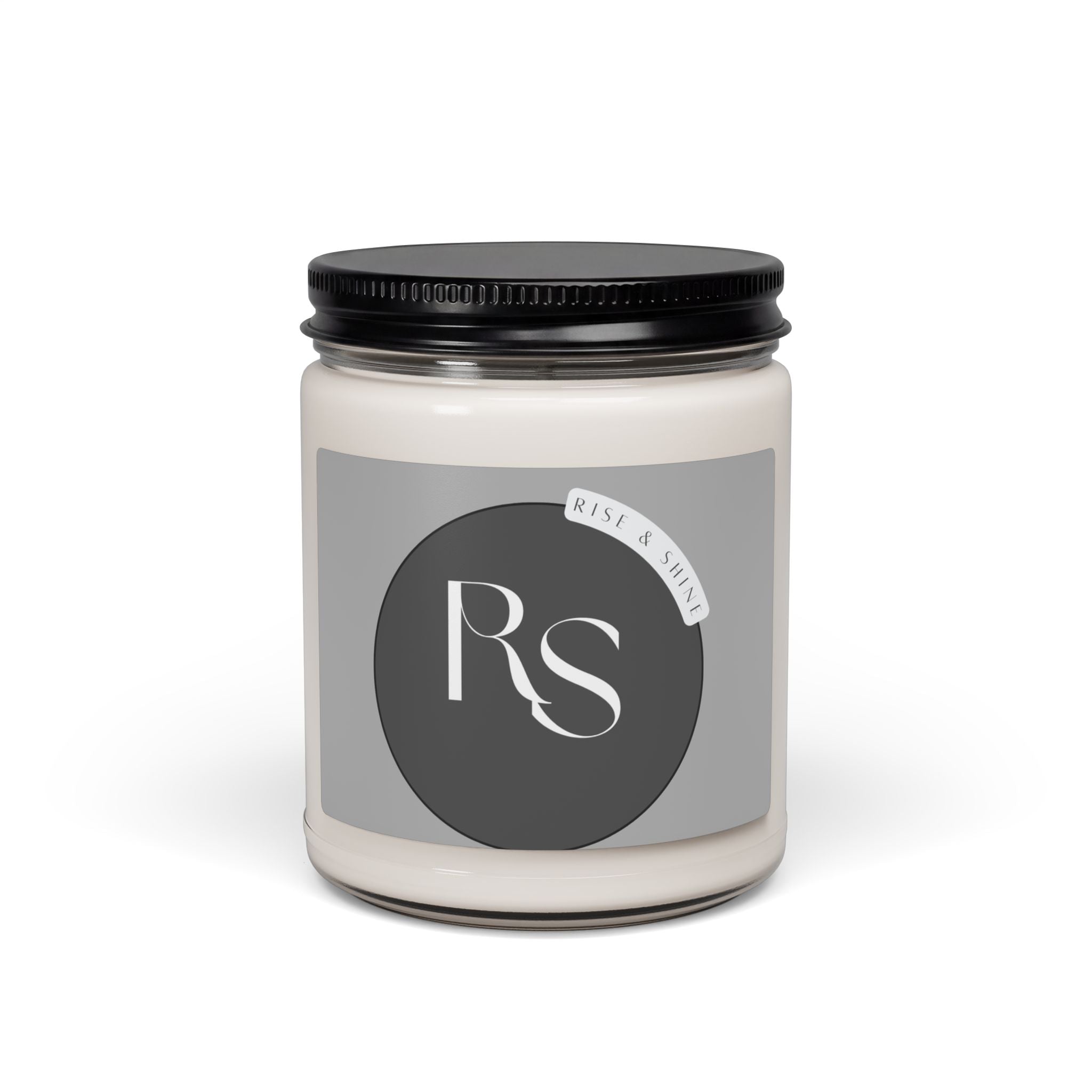 Soy Candle 9oz — Elegant 'RS' Monogram Scented Jar Candle (Aromatherapy Gift)