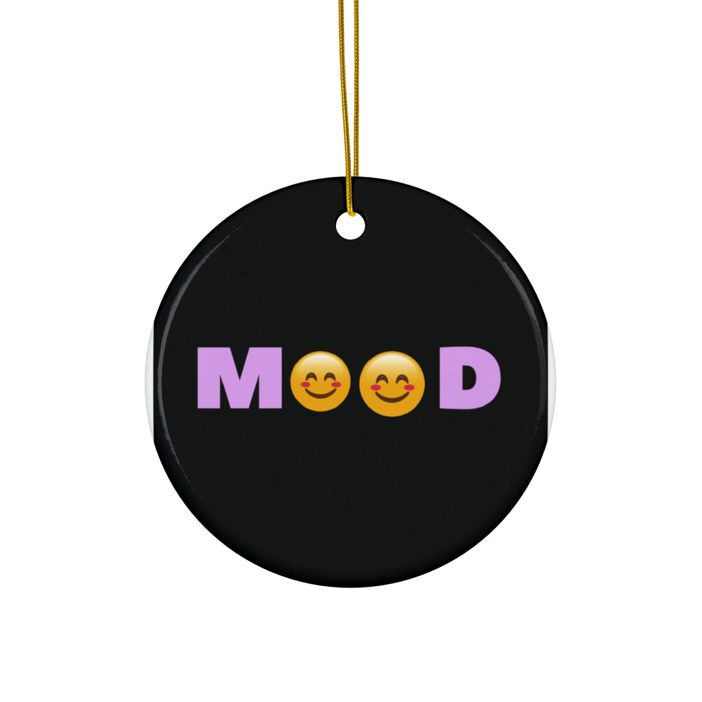 Mood Emoji Ceramic Ornament — Double-Sided Decorative Holiday Ornament