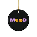 Mood Emoji Ceramic Ornament — Double-Sided Decorative Holiday Ornament