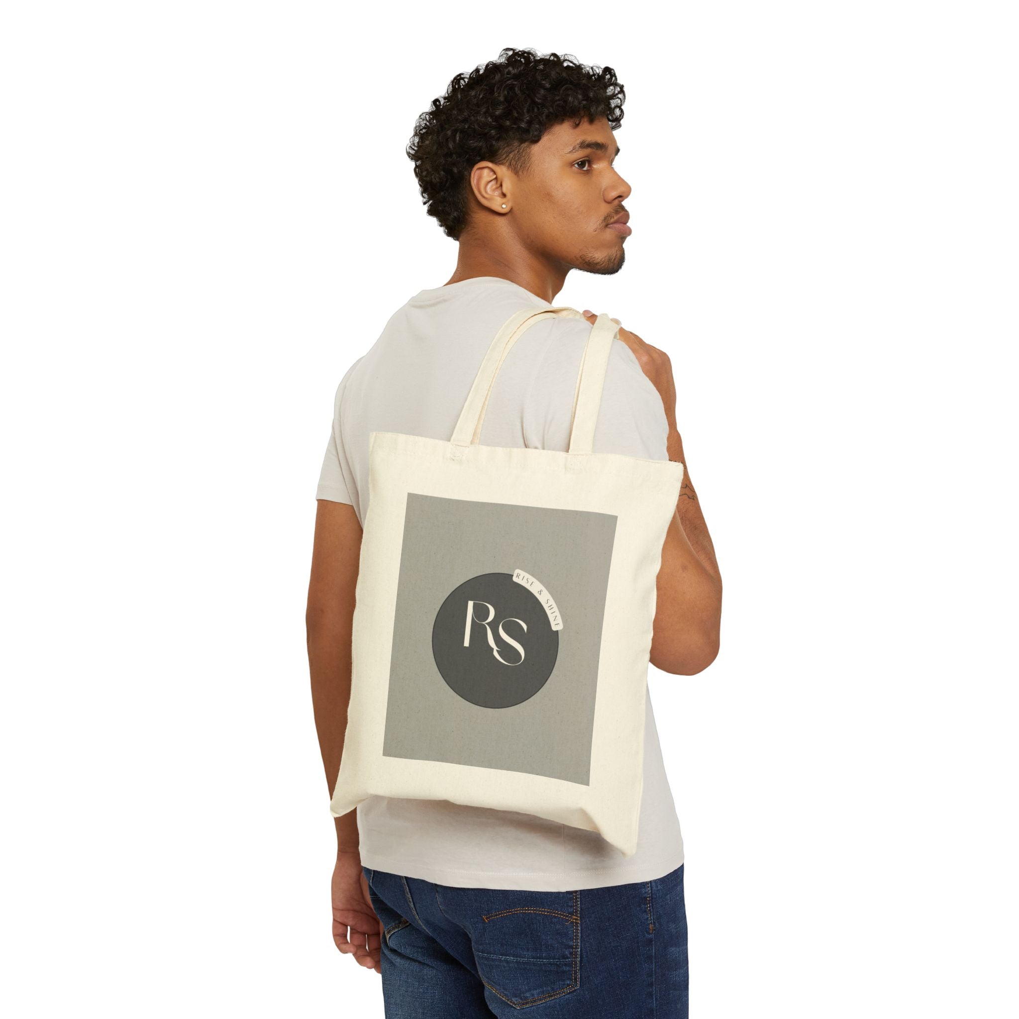 Canvas Tote Bag — Minimal Monogram 'RS' Logo Eco Shopper