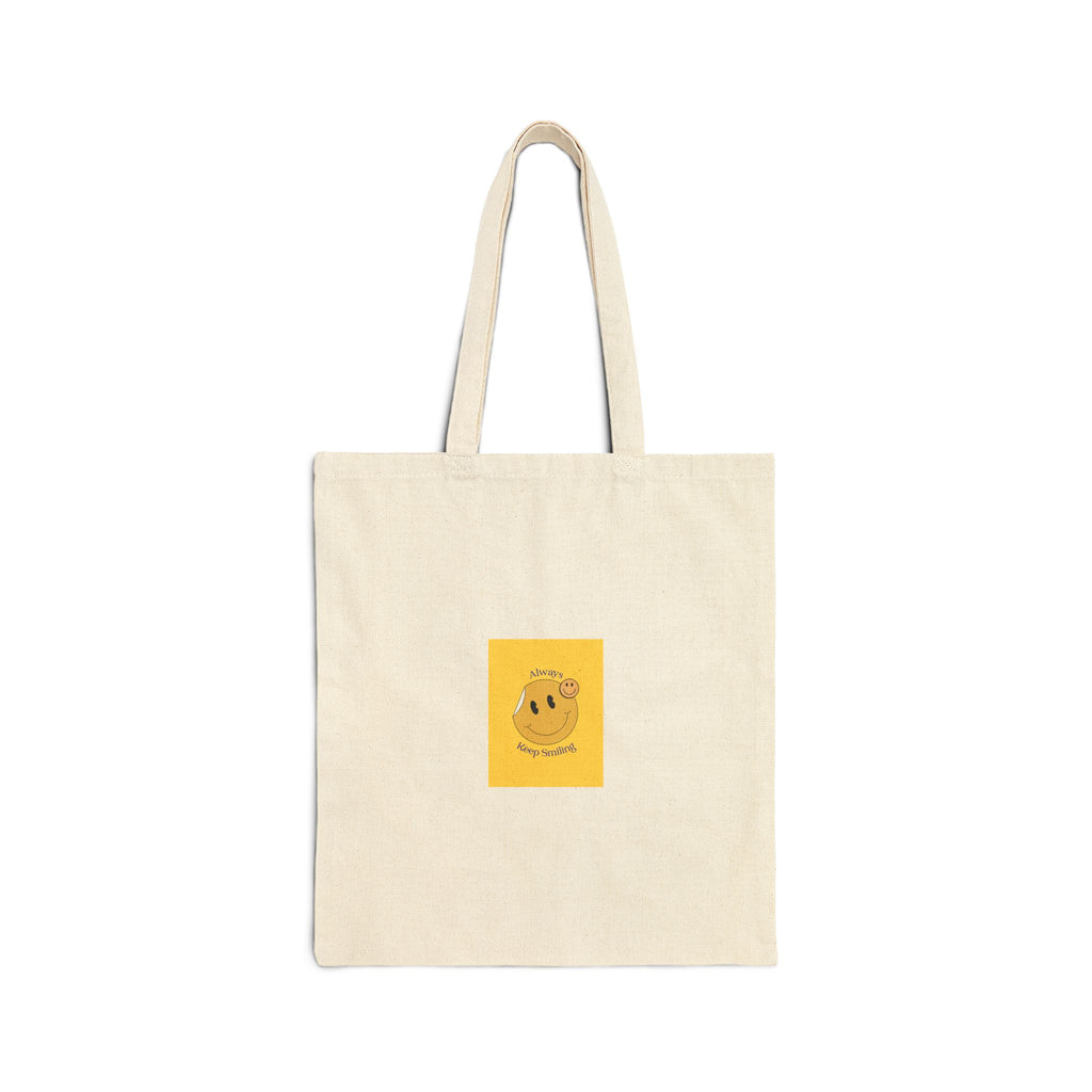 Smiley Plant Tote Bag – "Grow With Love" Canvas Tote