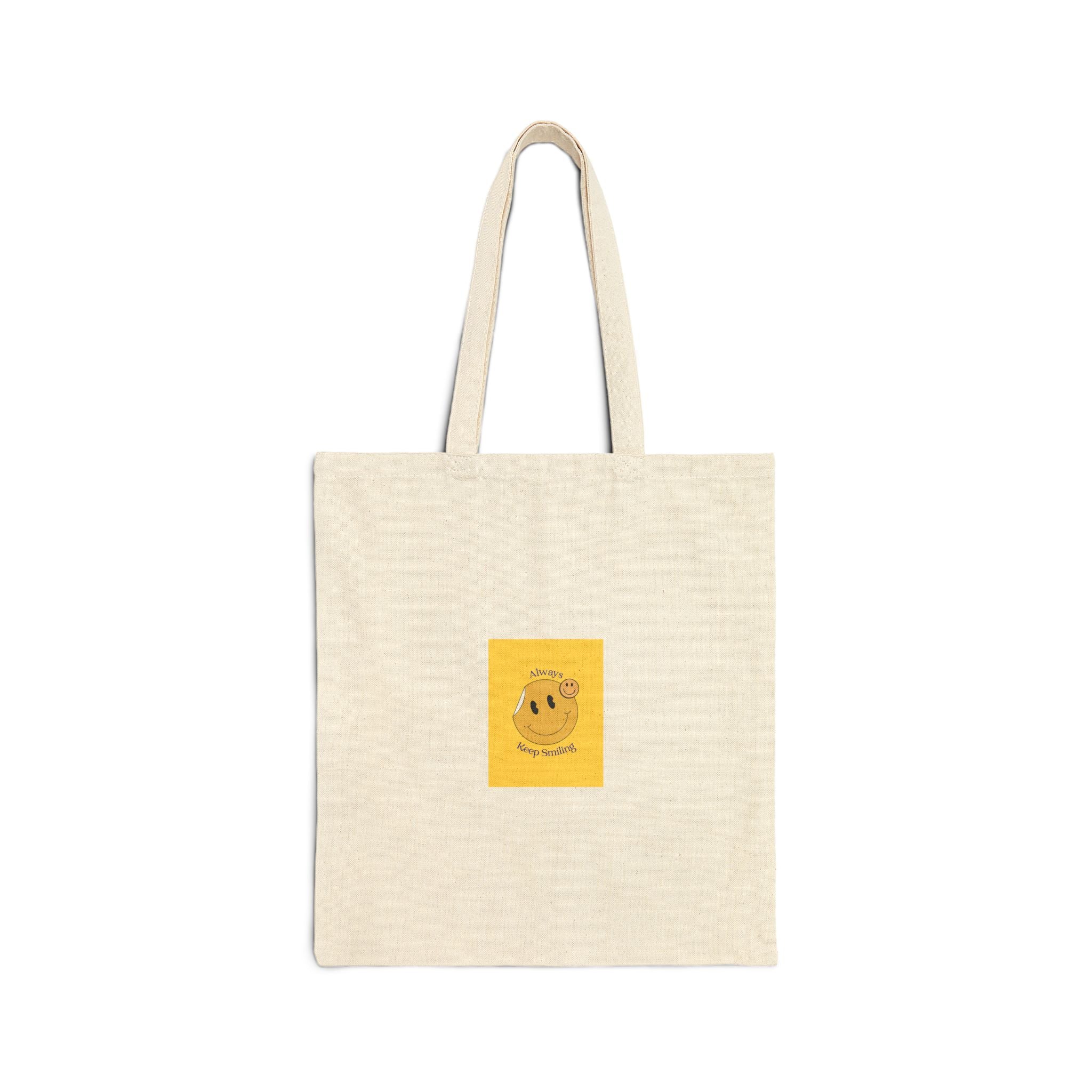Smiley Plant Tote Bag – "Grow With Love" Canvas Tote