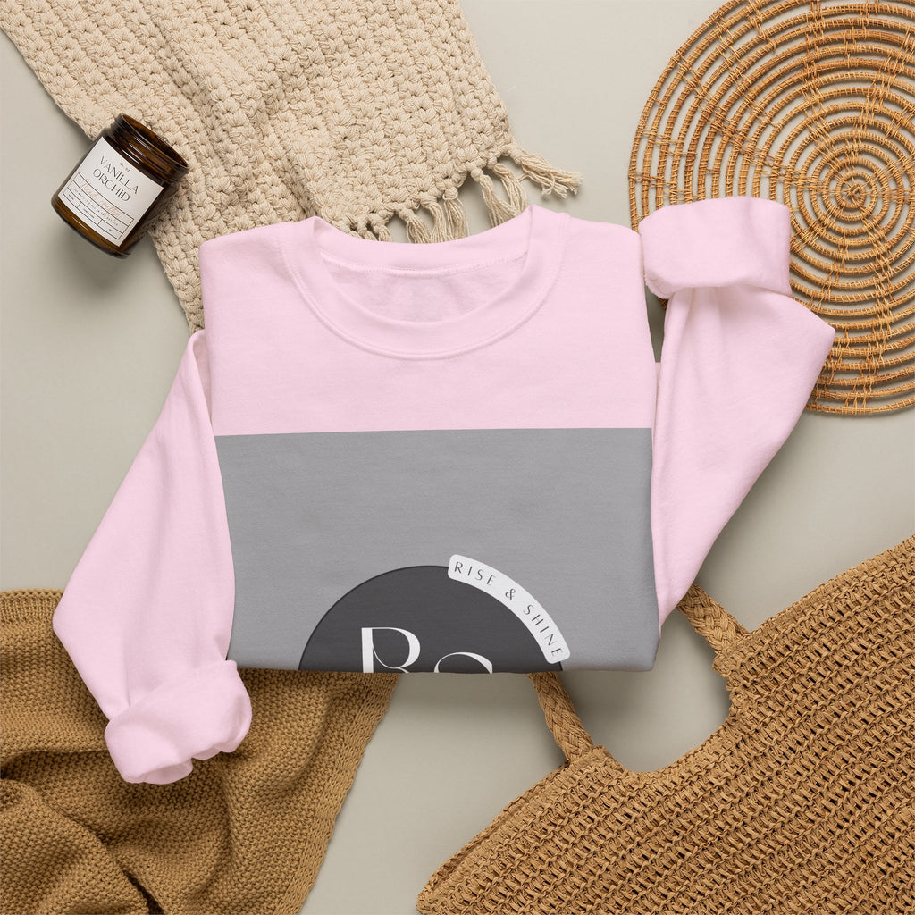 RS Monogram Crewneck Sweatshirt — Minimalist Gray Logo Pullover