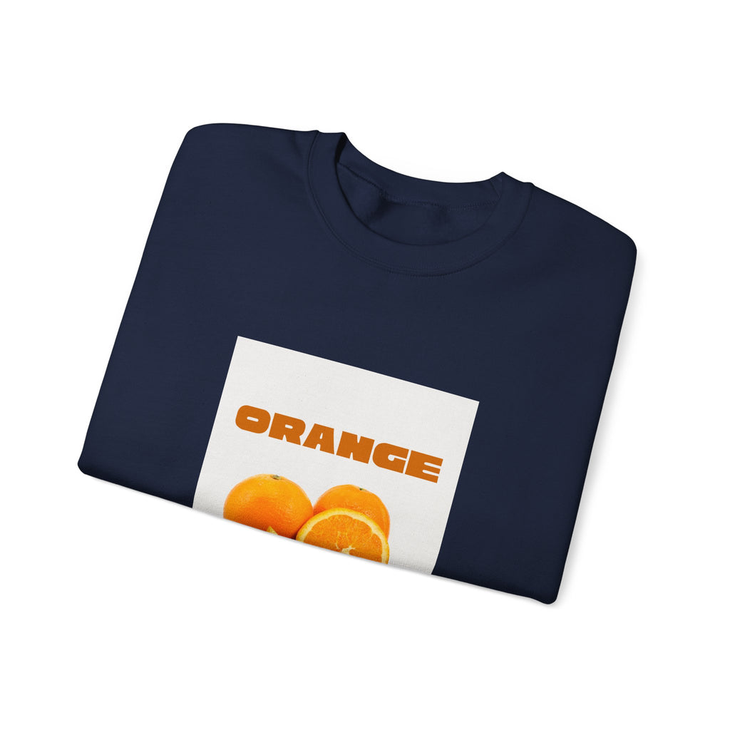 Orange Fruit Graphic Sweatshirt — "ORANGE" Retro Citrus Crewneck