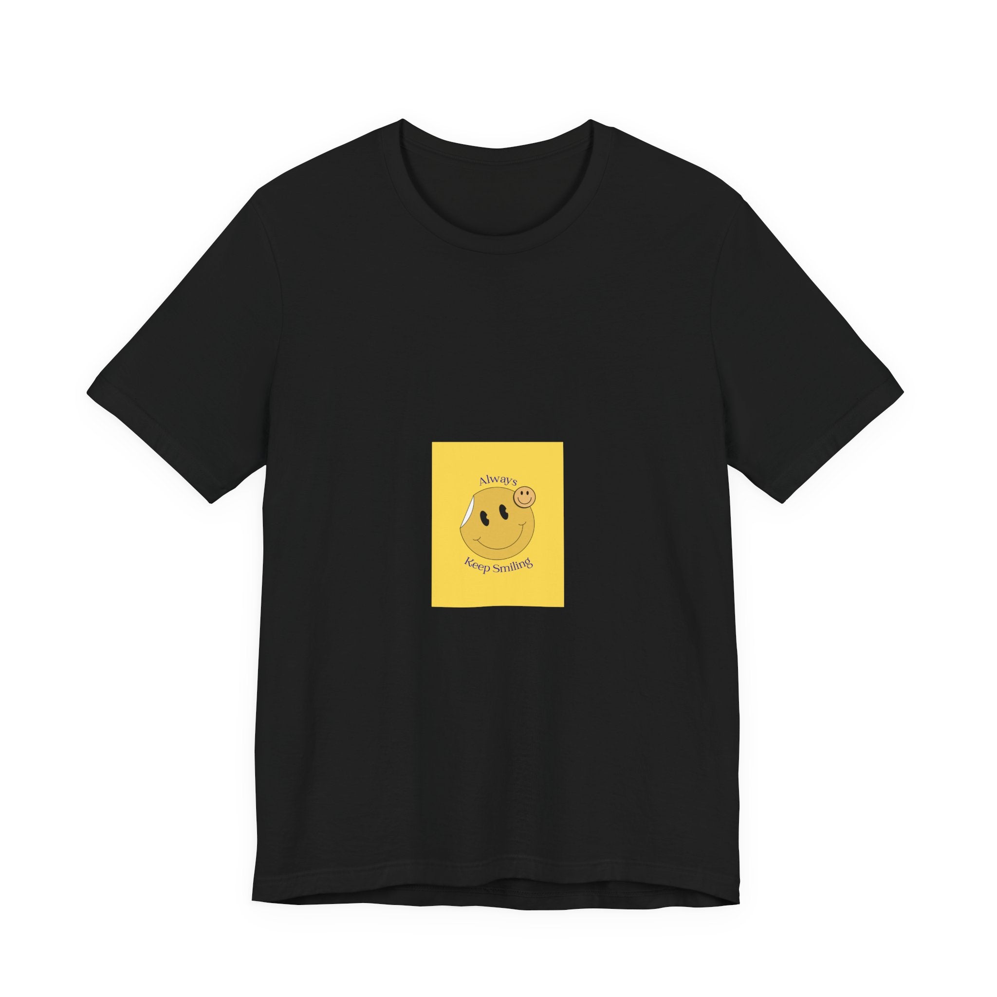 Smiley Bagel Tee — Cute ‘Always Happy’ Yellow Snack Graphic T-Shirt