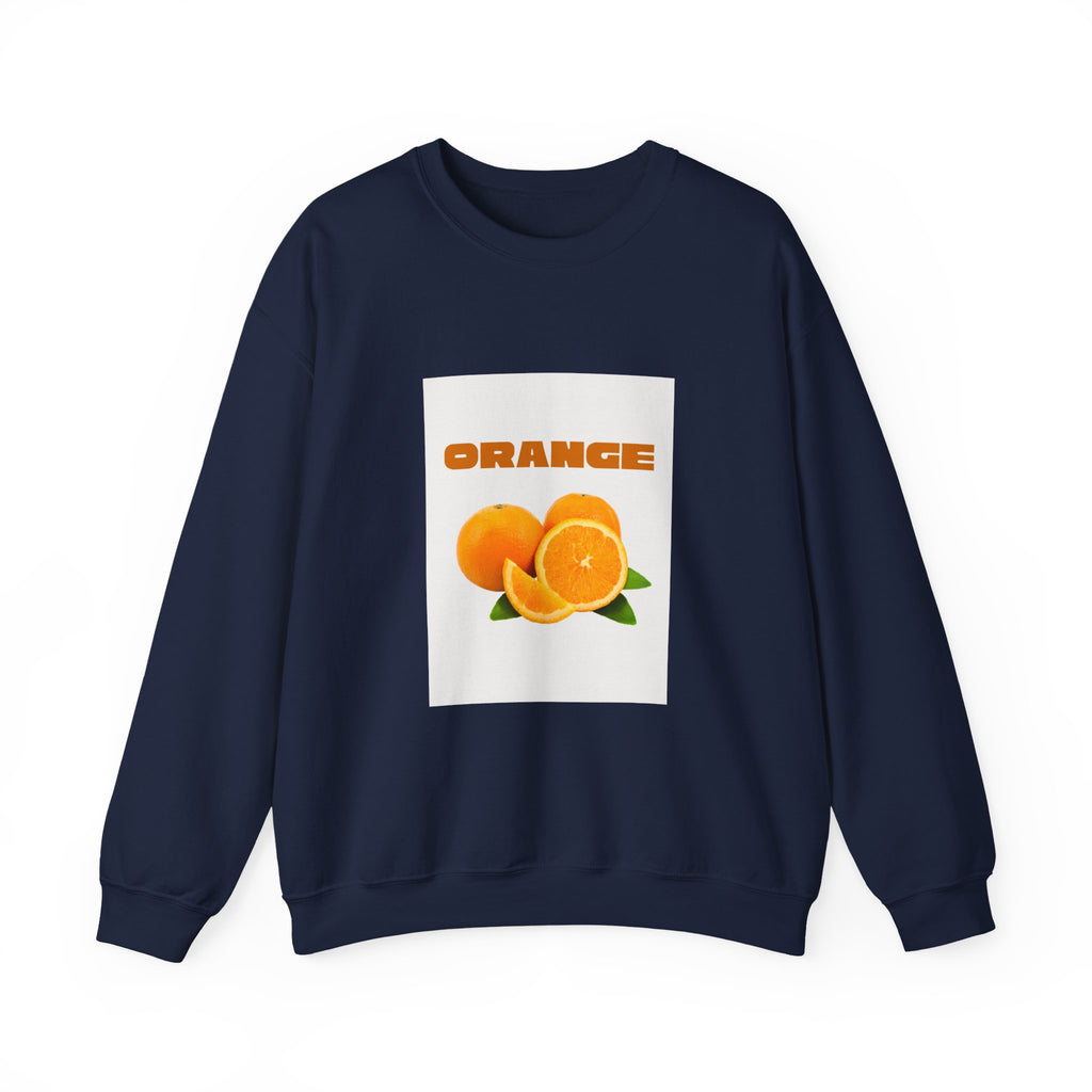 Orange Fruit Graphic Sweatshirt — "ORANGE" Retro Citrus Crewneck