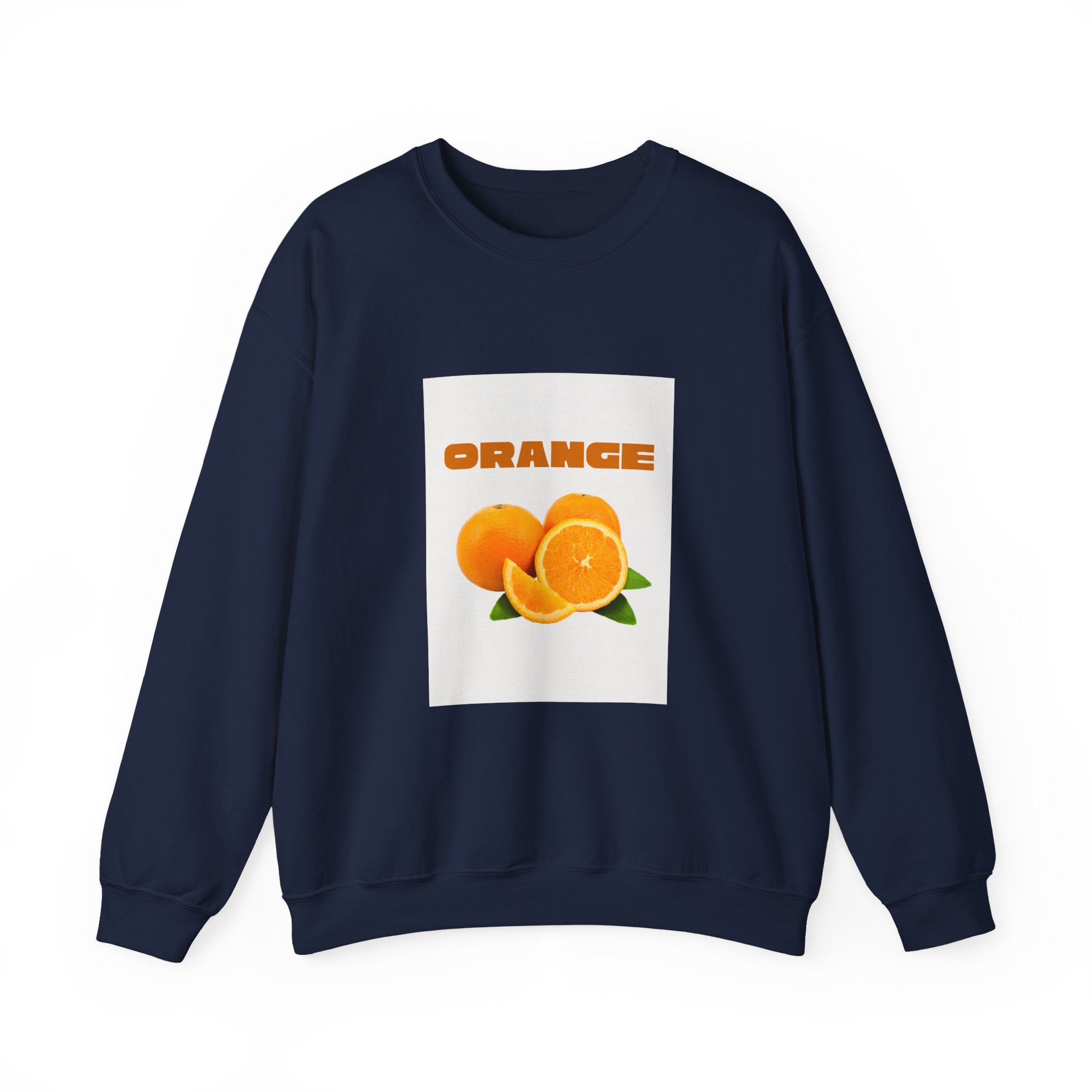Orange Fruit Graphic Sweatshirt — "ORANGE" Retro Citrus Crewneck