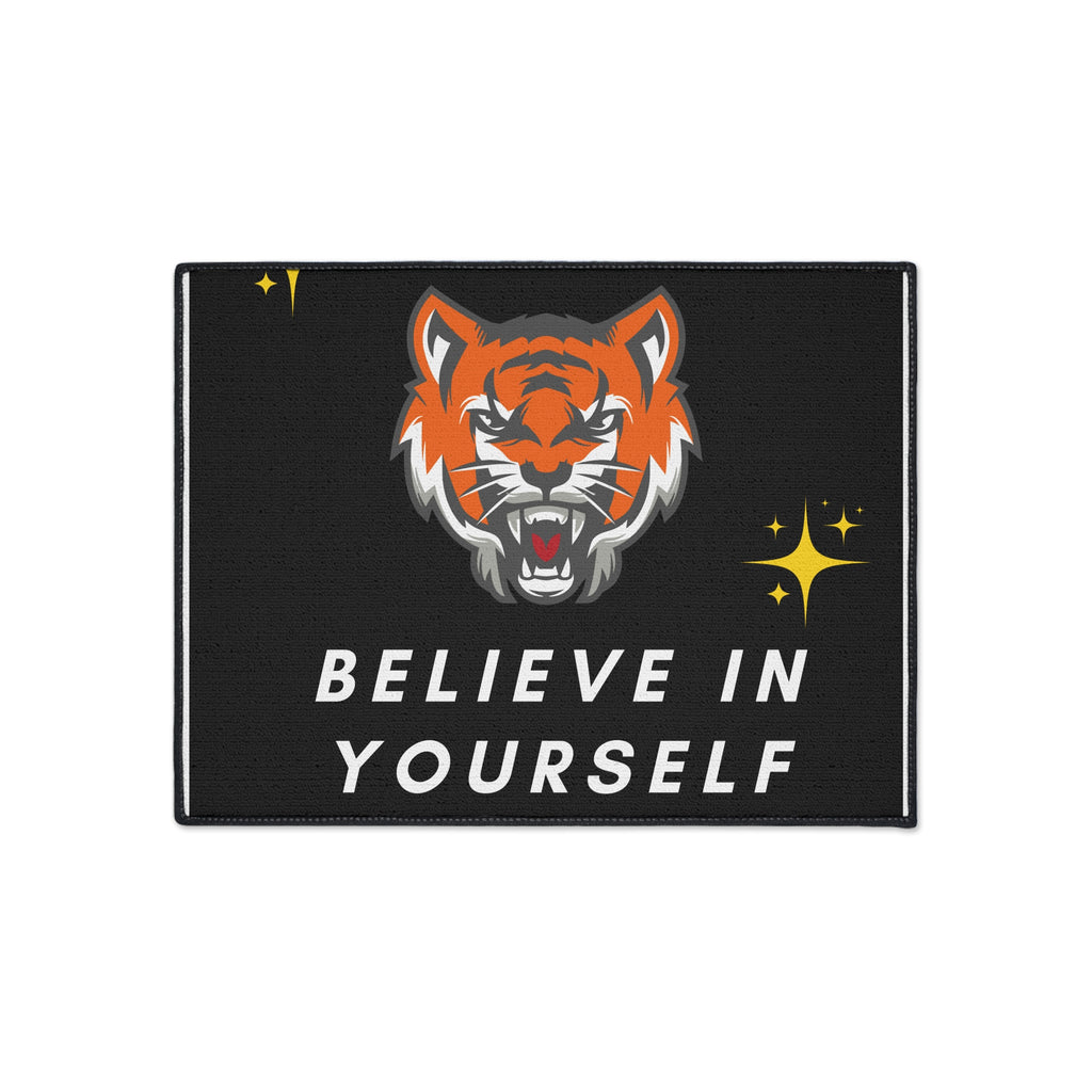 Believe In Yourself Tiger Floor Mat — Motivational Entry Rug