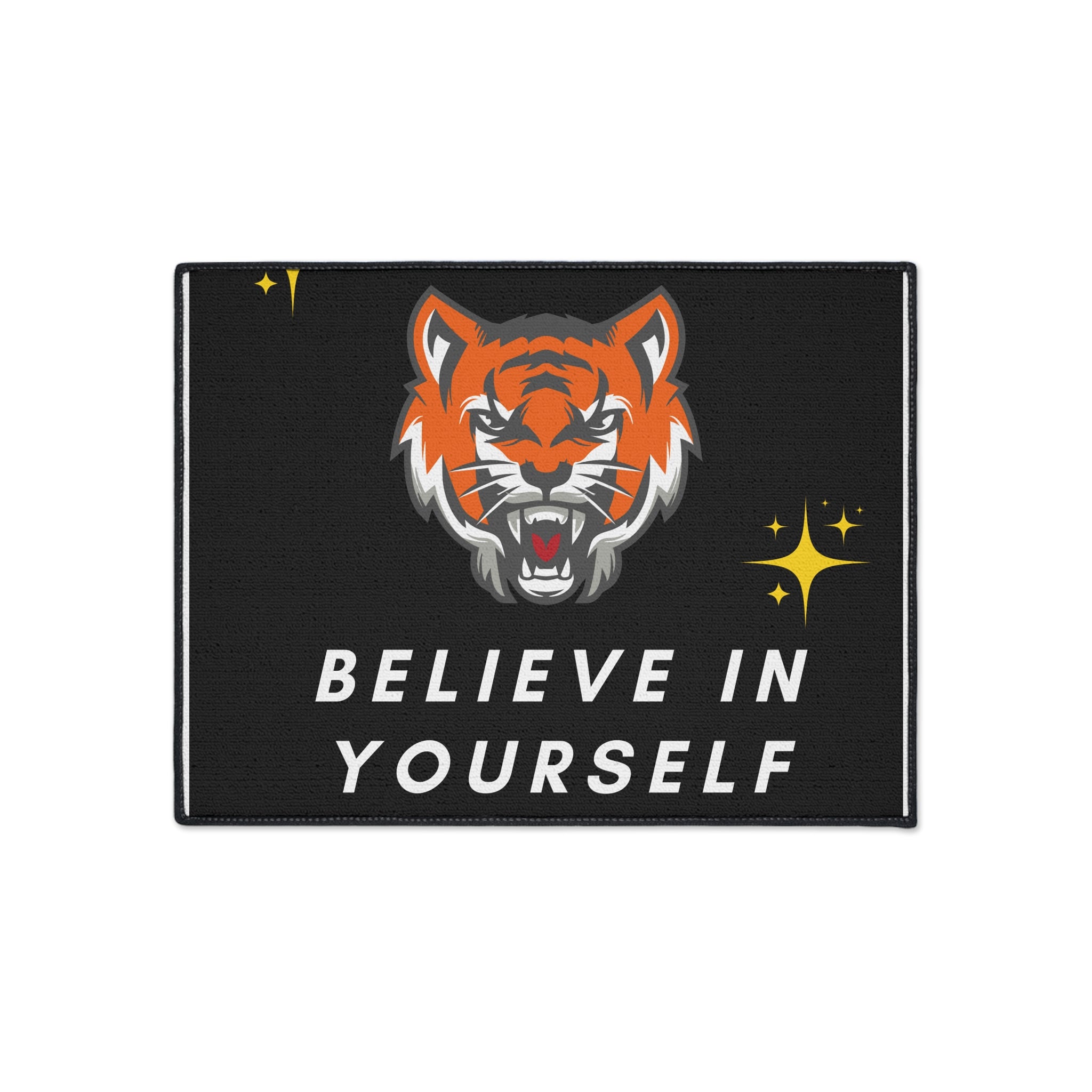 Believe In Yourself Tiger Floor Mat — Motivational Entry Rug