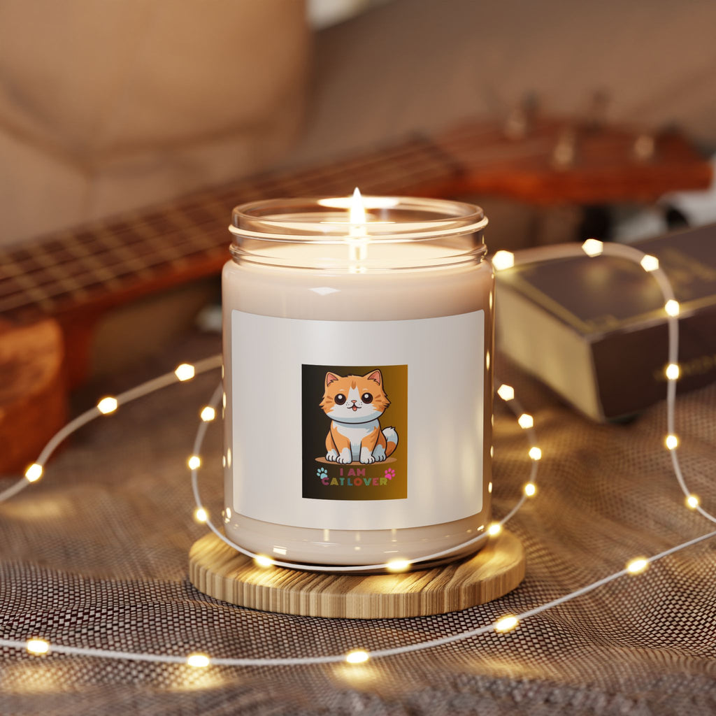 Soy Candle — Cute Shiba Inu "Cat Lover" Scented 9oz