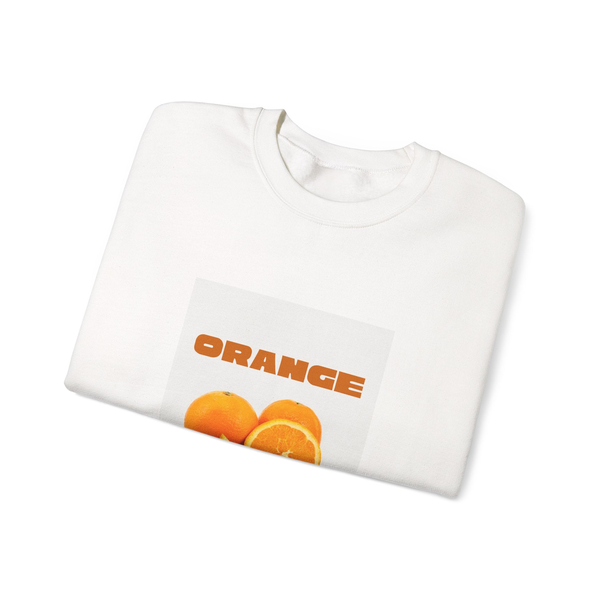 Orange Fruit Graphic Sweatshirt — "ORANGE" Retro Citrus Crewneck