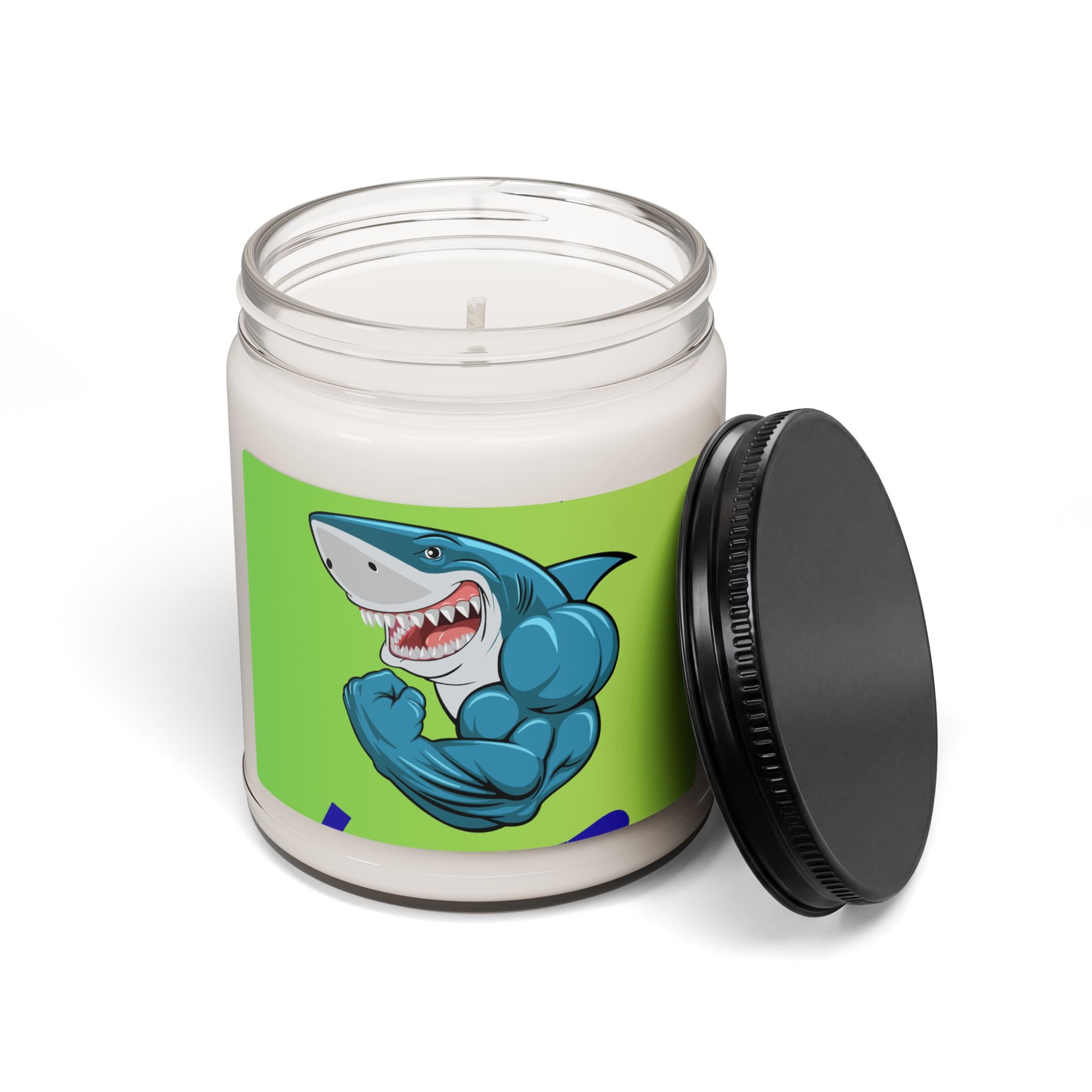 Muscle Shark Scented Soy Candle — 9oz Funny Gym & Ocean Gift