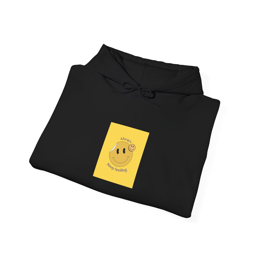 Smiley Sunshine Hoodie — 'Good Vibes Only' Yellow Graphic Sweatshirt