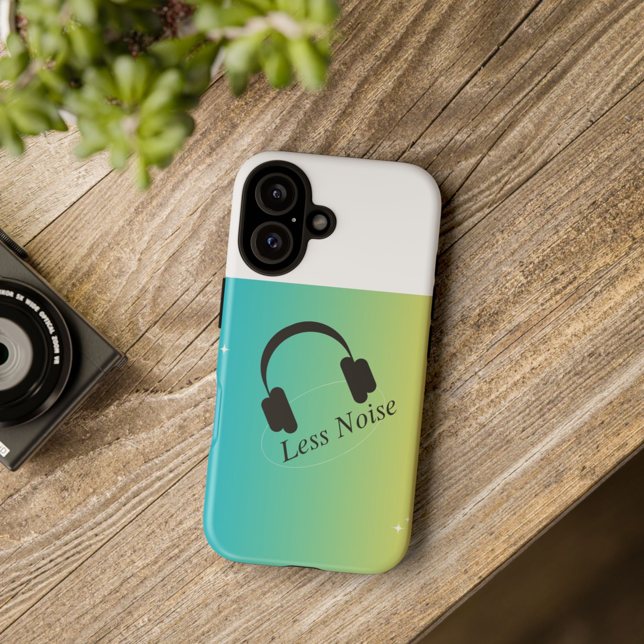 Less Noise Headphones Gradient Phone Case — Protective Tough Case for Music Lovers