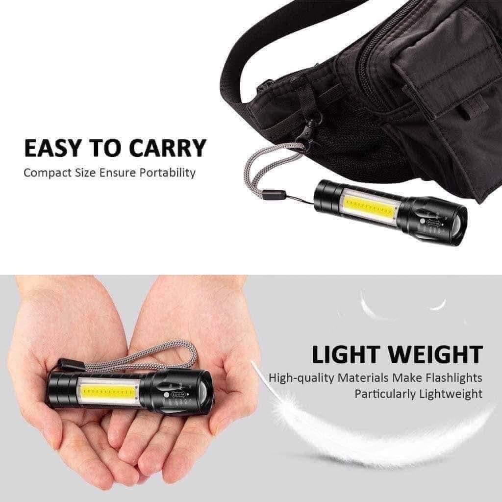 Ultra-Bright Rechargeable Mini Torch Light – Multi-Mode COB Flashlight for Home & Outdoor Emergency