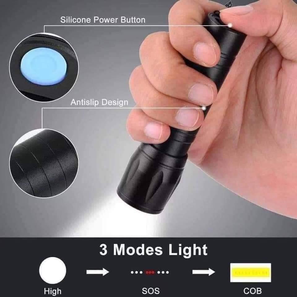 Ultra-Bright Rechargeable Mini Torch Light – Multi-Mode COB Flashlight for Home & Outdoor Emergency