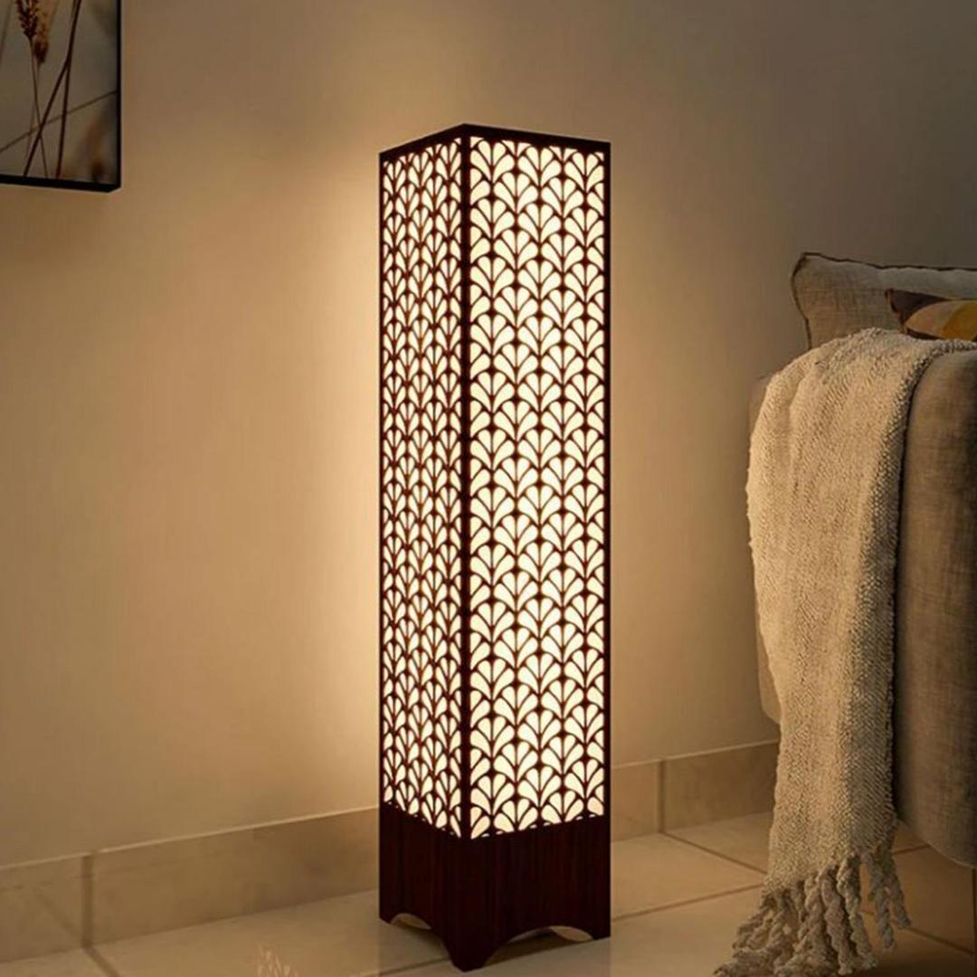 Modern Walnut Floor Lamp