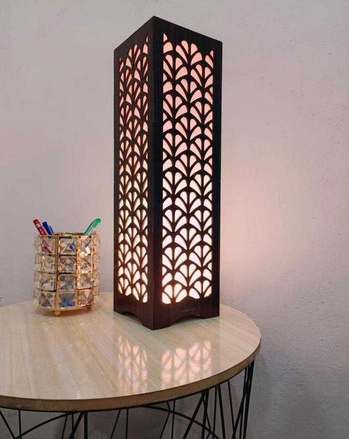 Modern Walnut Floor Lamp